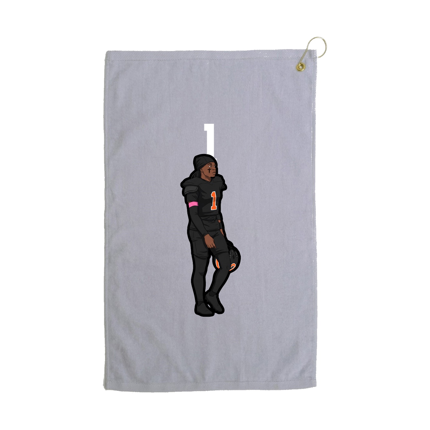 Golf Towel — Number Top in Grey