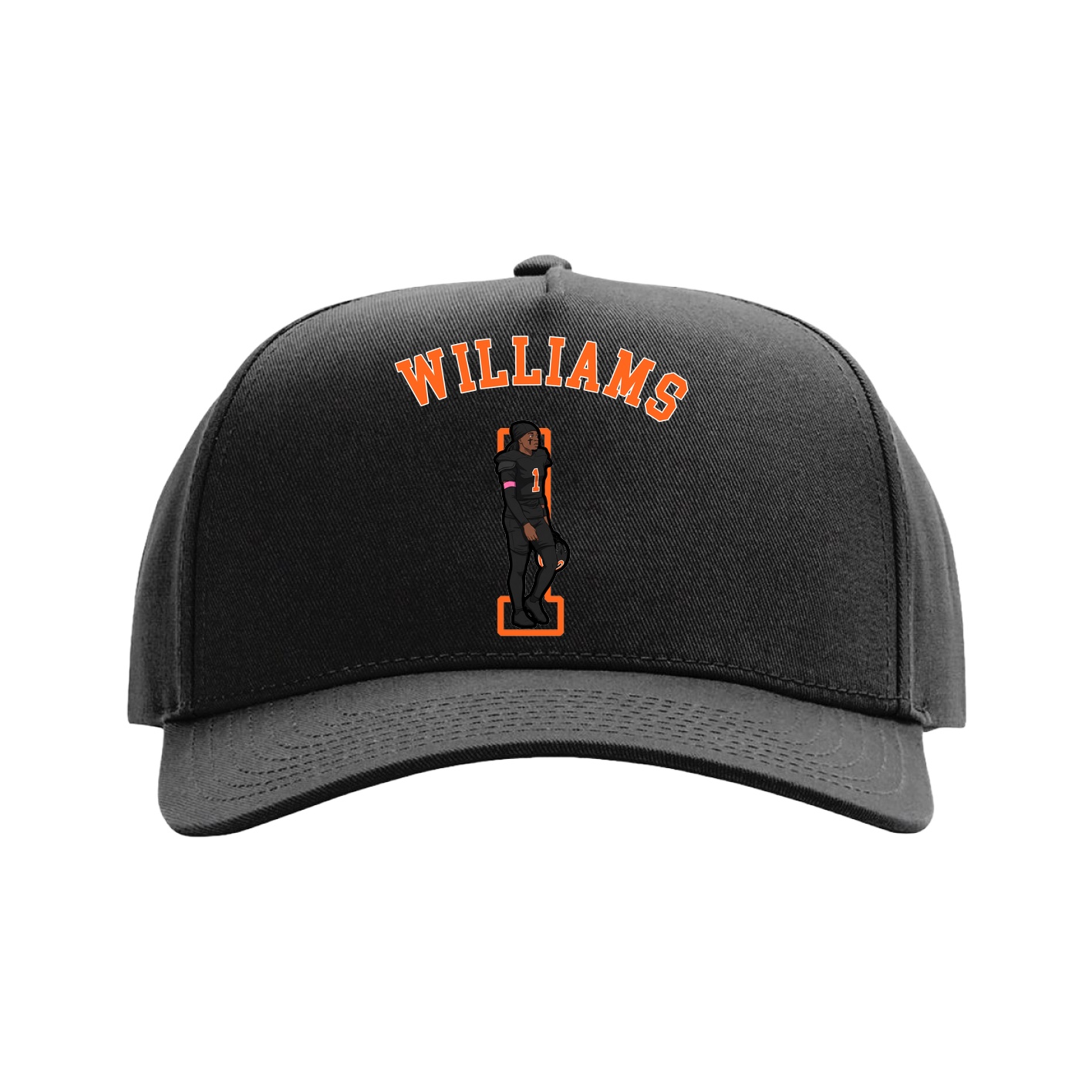 Full Fabric Five-Panel Champ Cap — Shirsey Arch in Black