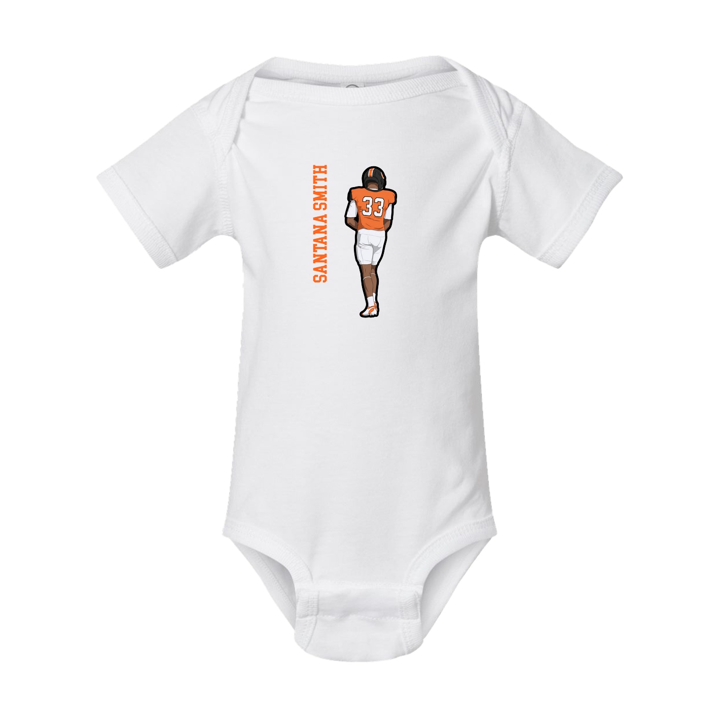 Baby Onesie — Name Vertical in White