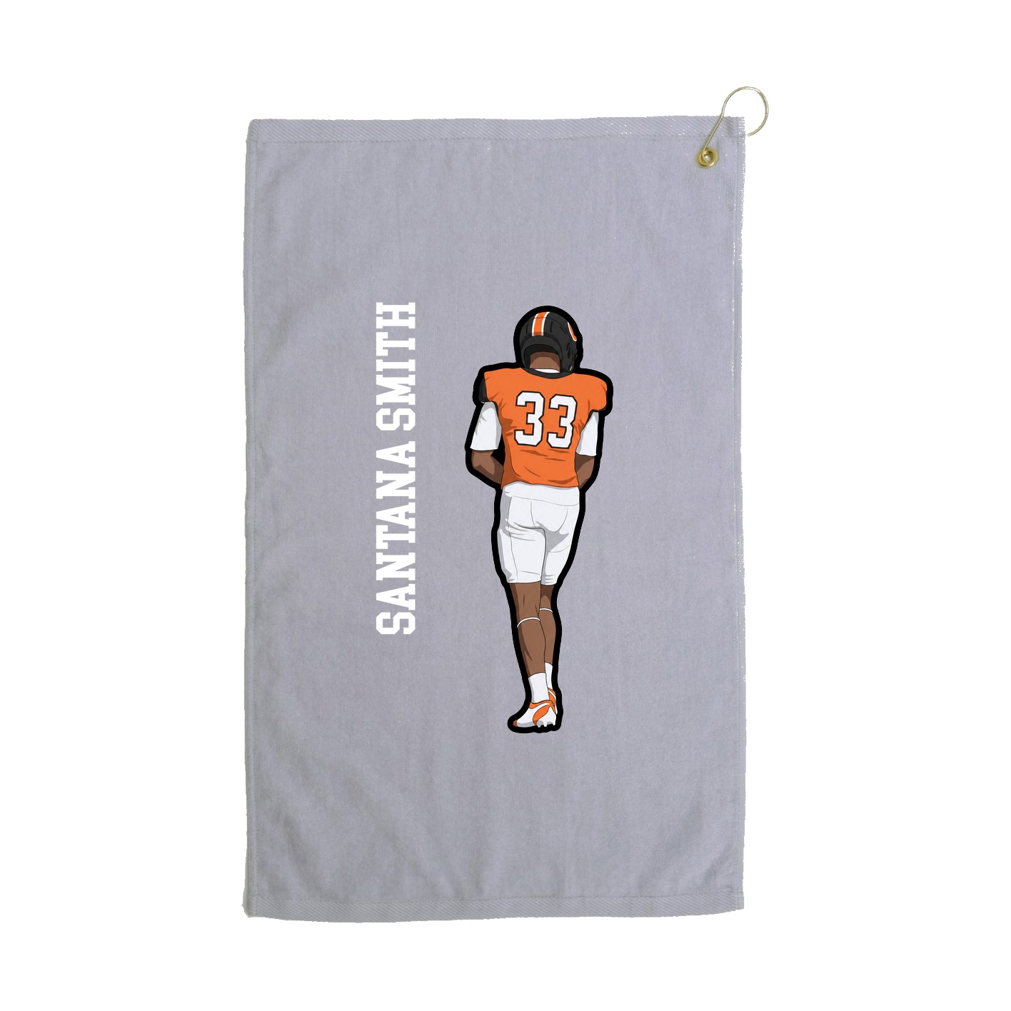 Golf Towel — Name Vertical in Grey