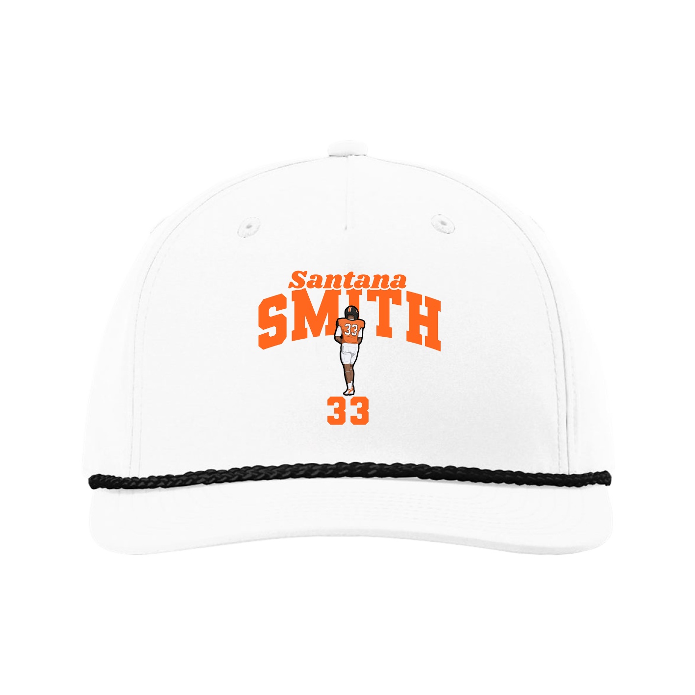 Five-Panel Classic Rope Cap — Signature Arch in White