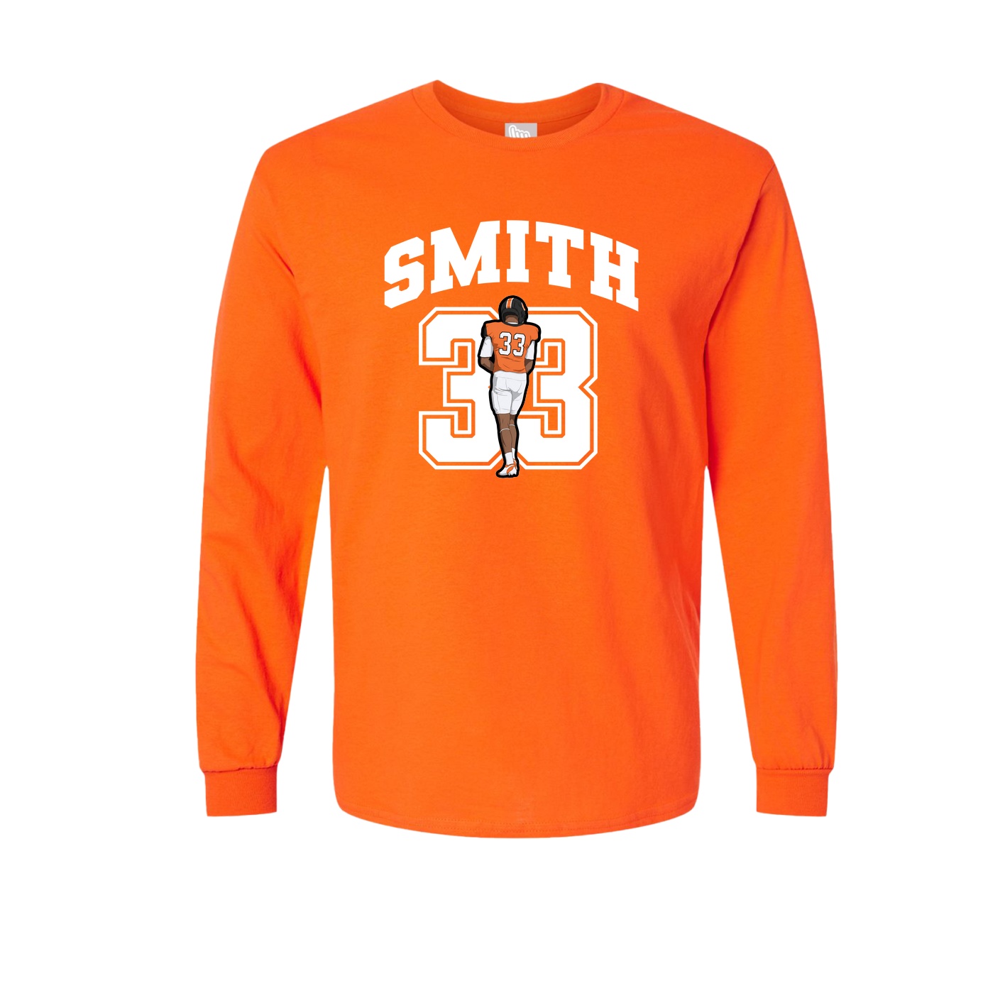 Long Sleeve Tee — Number in Orange