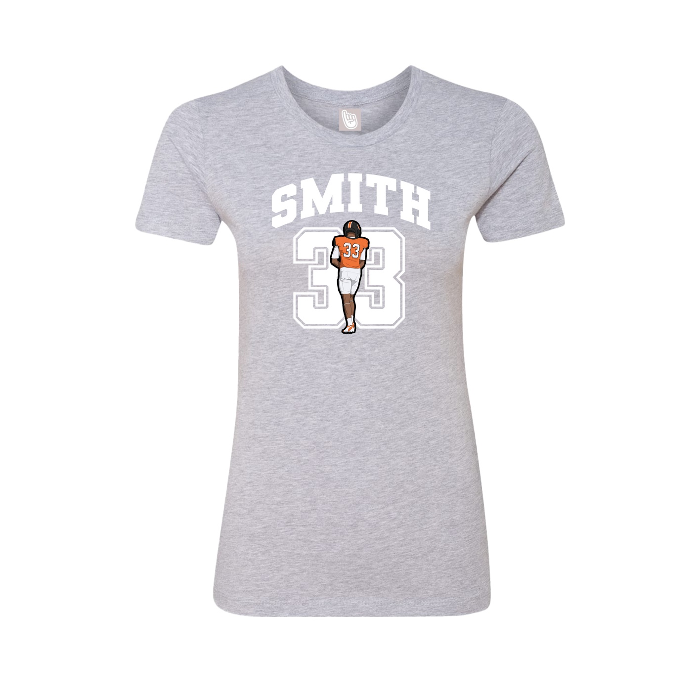 Fitted Women's Tee — Number in Grey