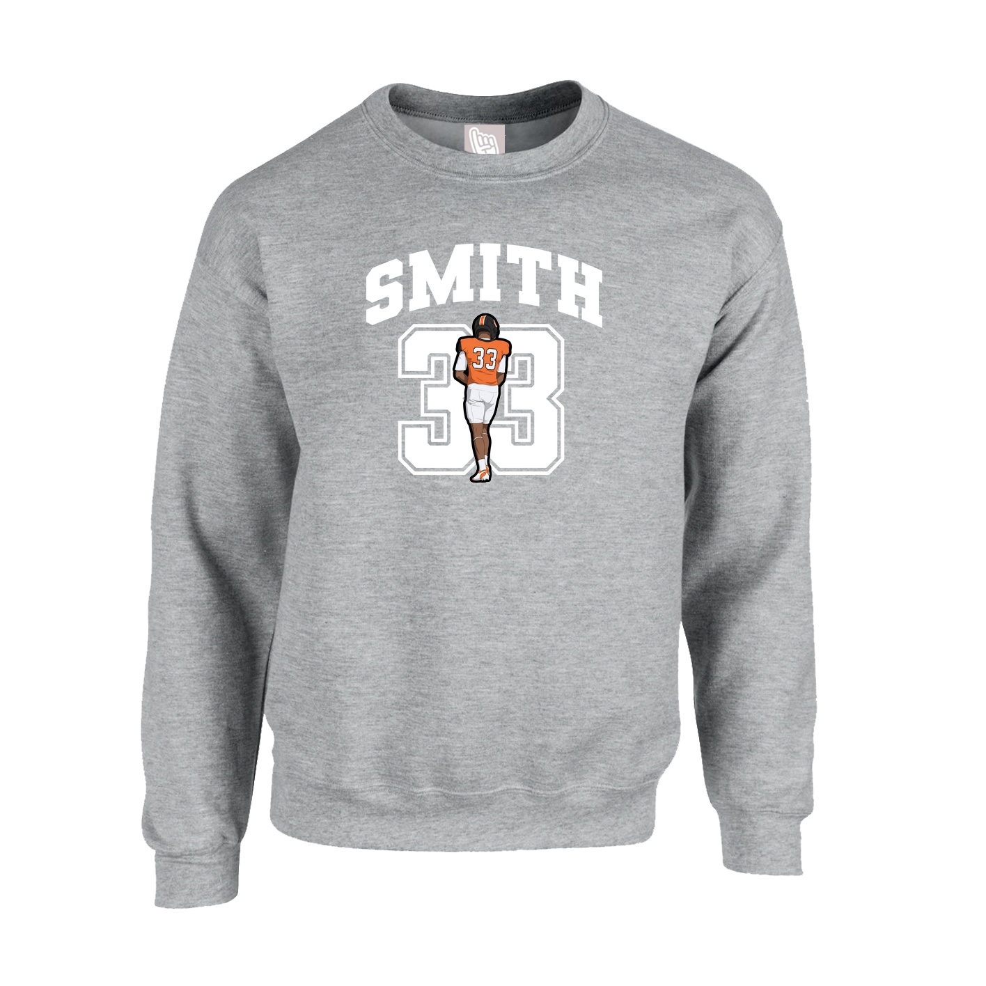 Fleece Crew — Number in Grey