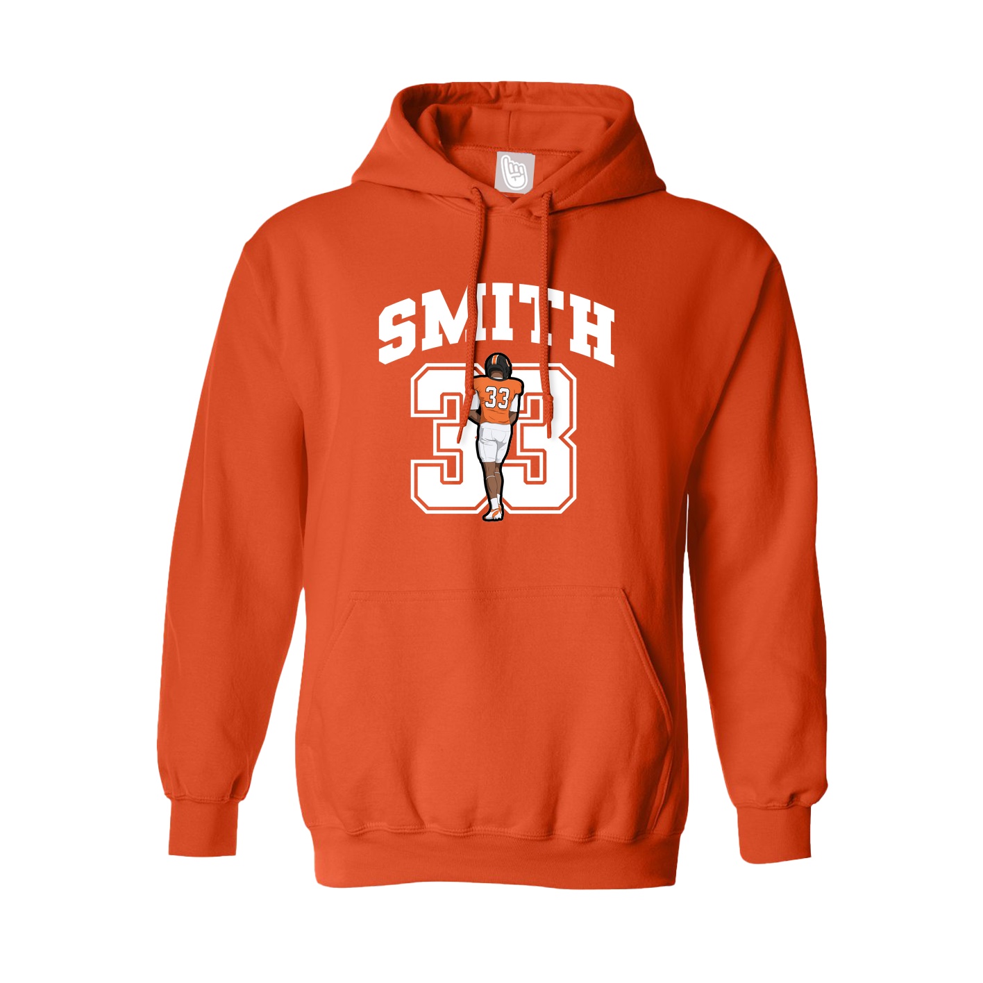 Youth Hoodie — Number in Orange