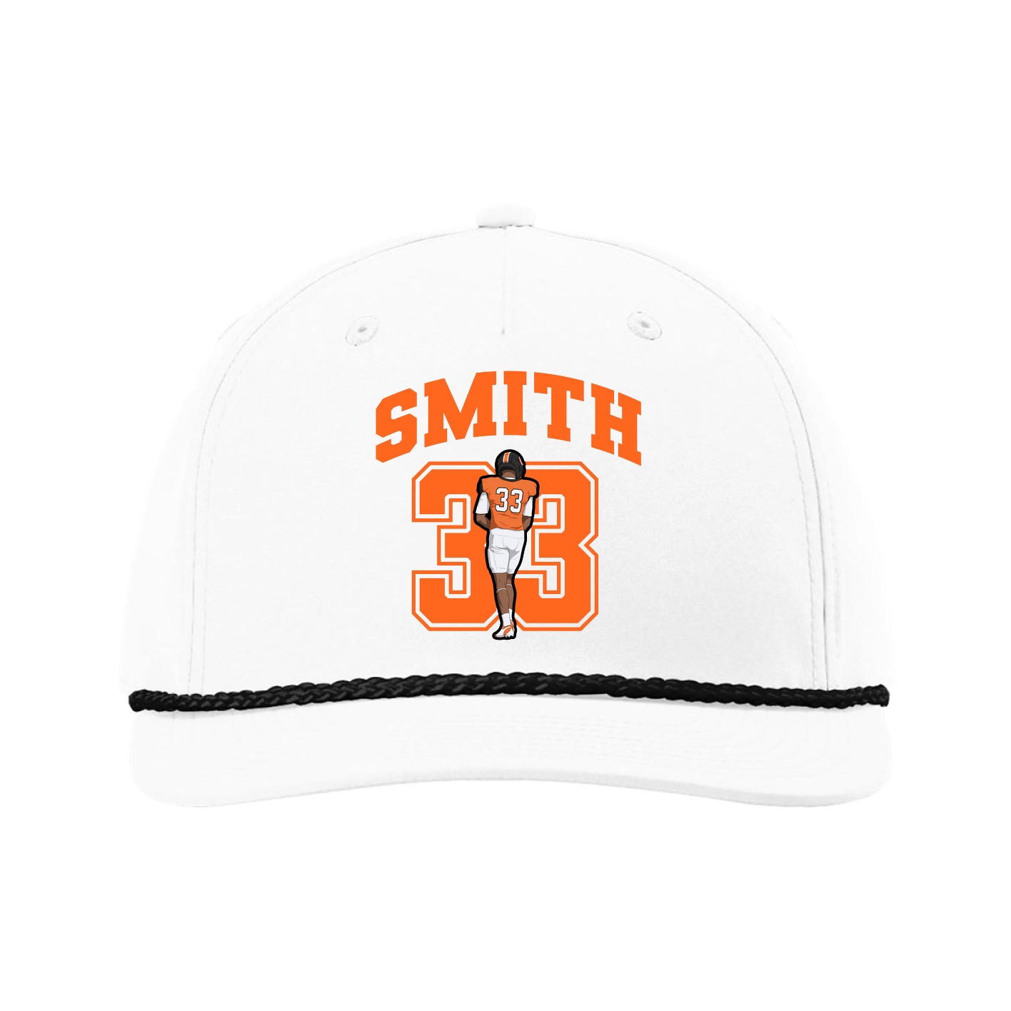 Five-Panel Classic Rope Cap — Number in White