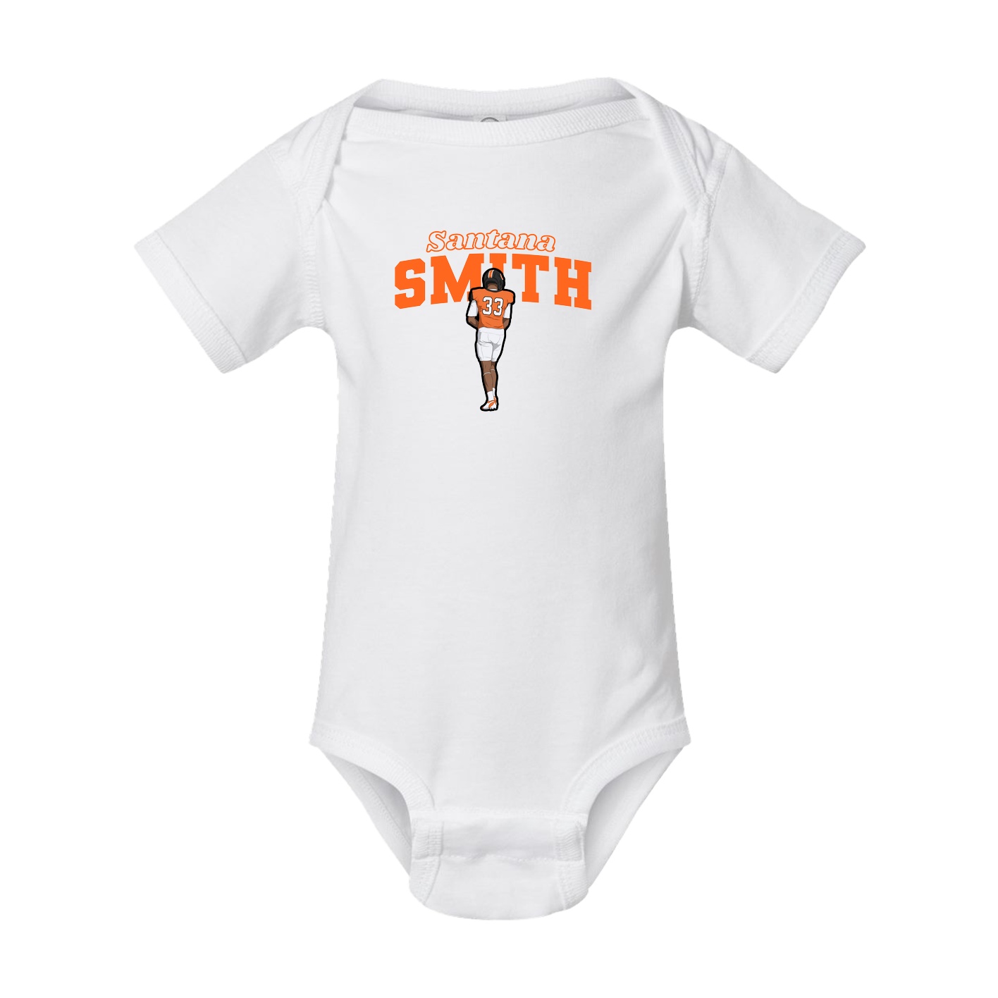 Baby Onesie — Name Arch in White
