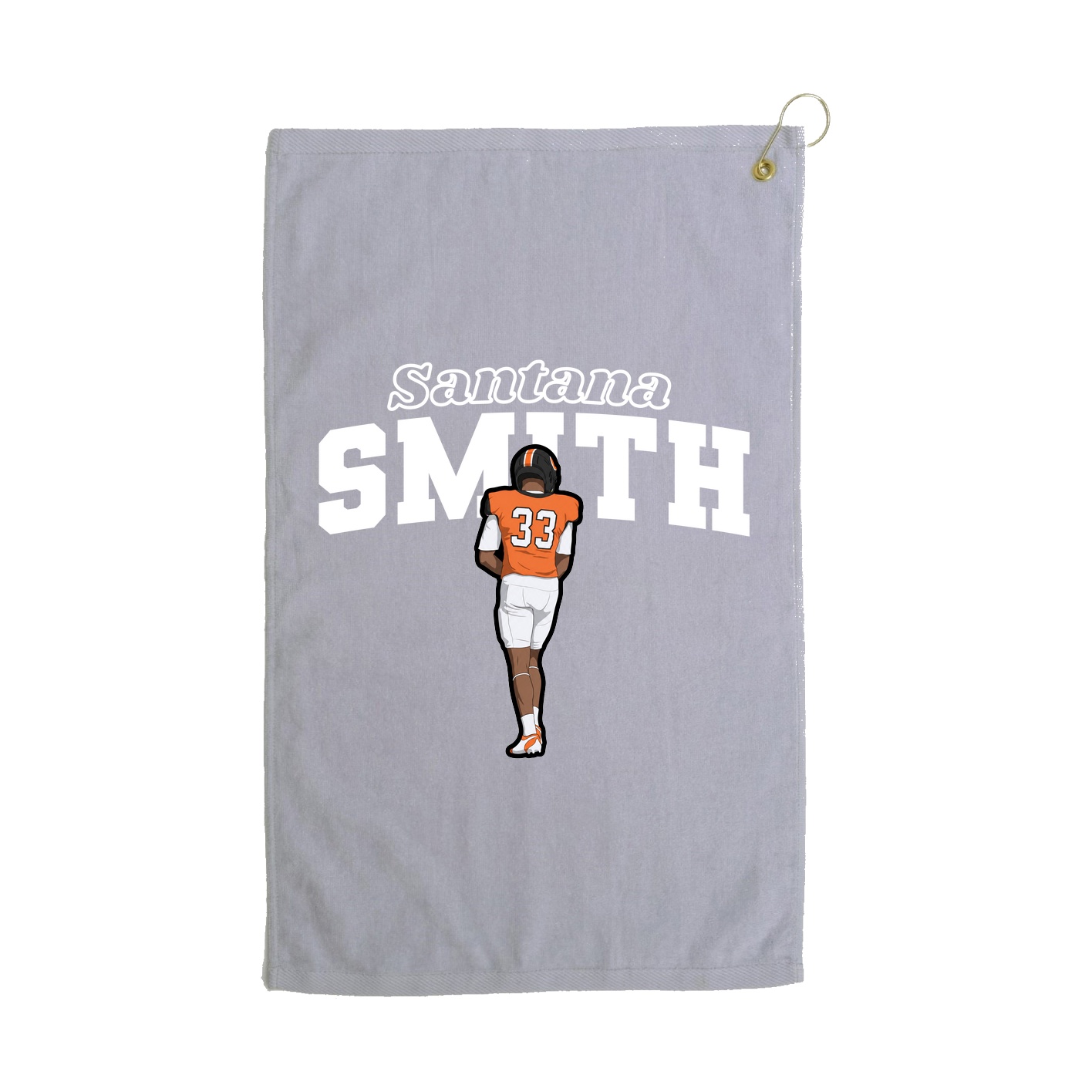 Golf Towel — Name Arch in Grey