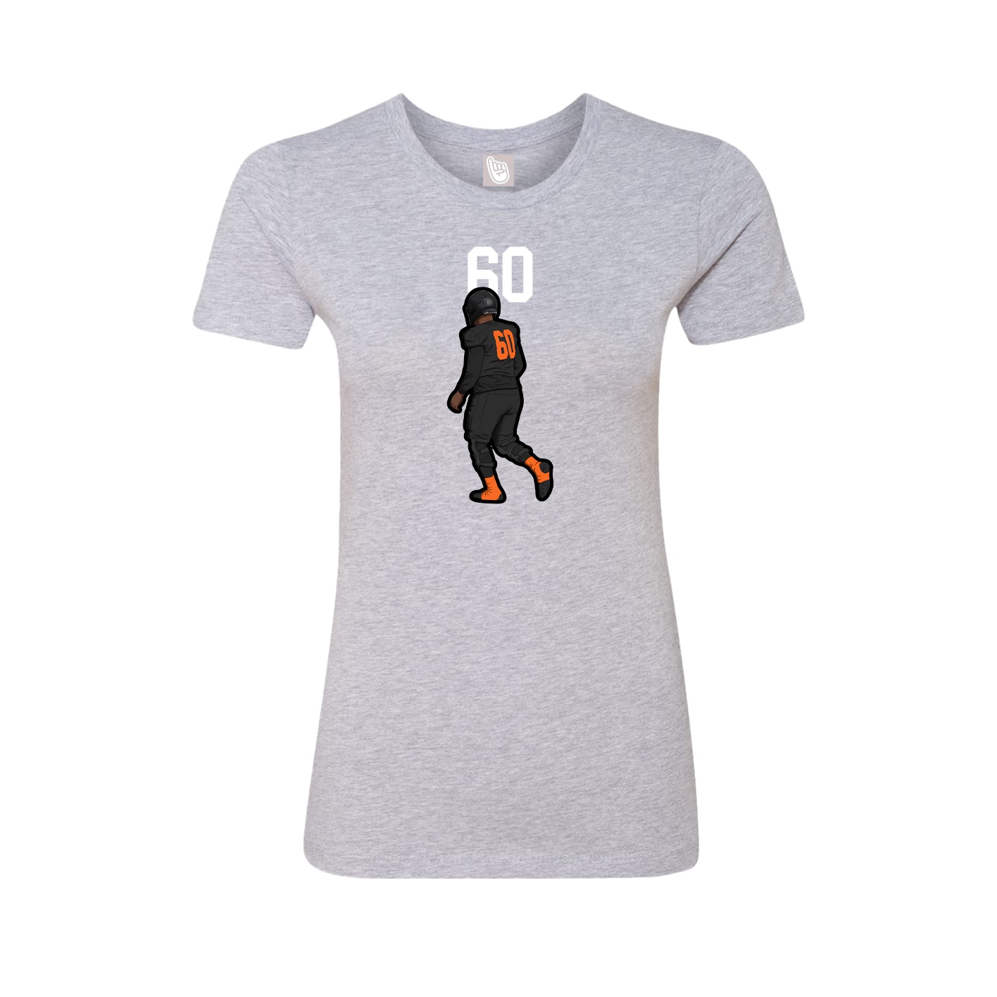 Fitted Women's Tee — Number Top in Grey