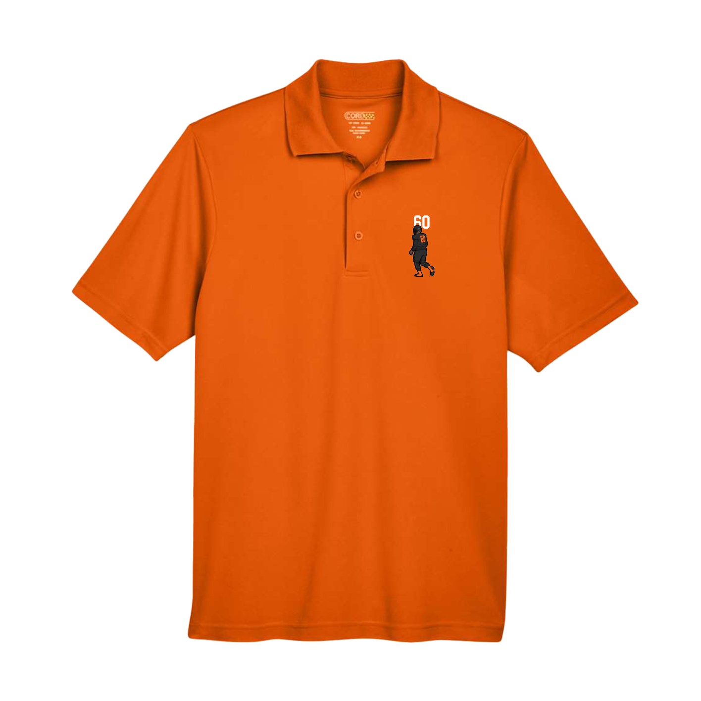 Performance Polo — Number Top in Orange