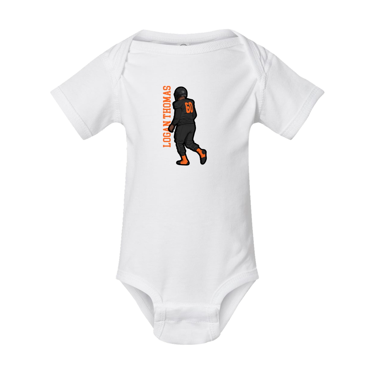 Baby Onesie — Name Vertical in White