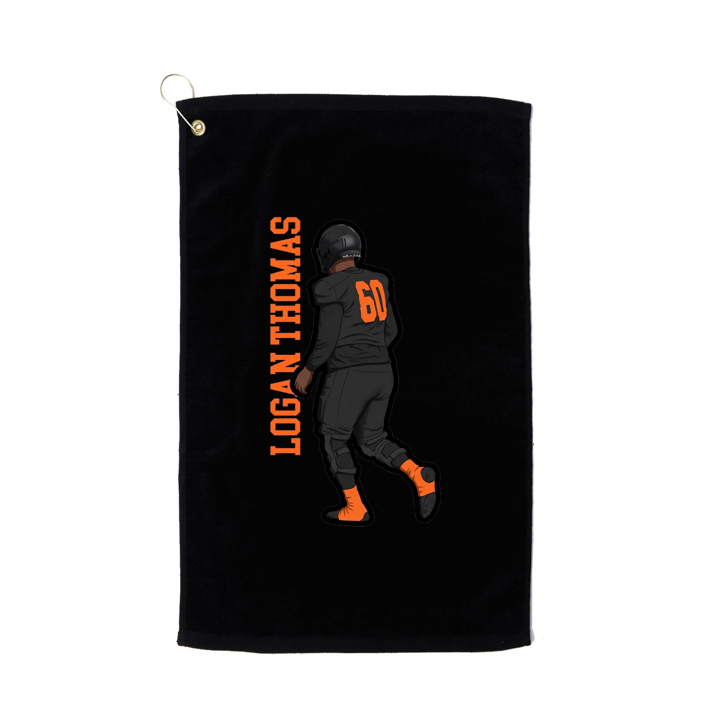 Golf Towel — Name Vertical in Black
