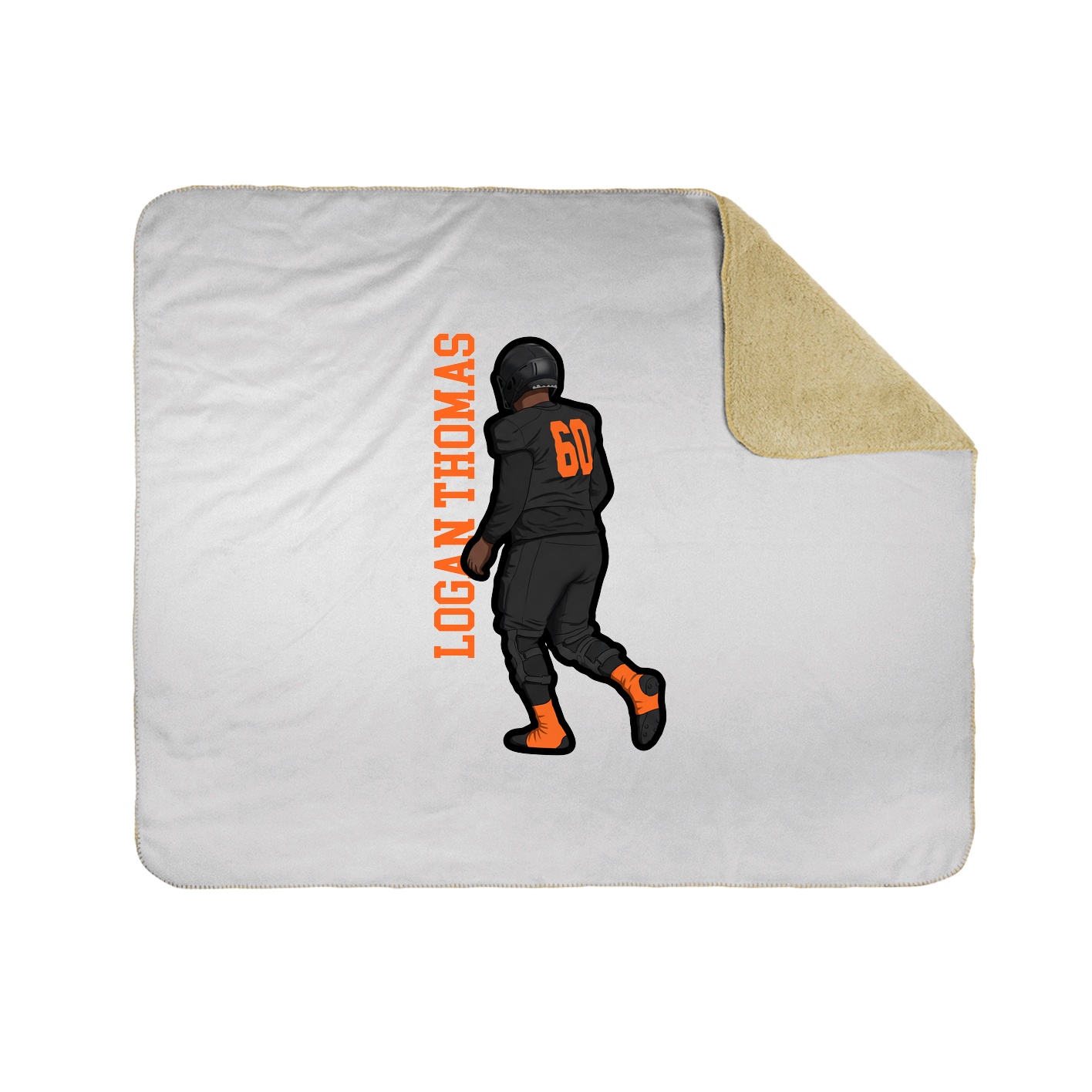Throw Blanket — Name Vertical in White