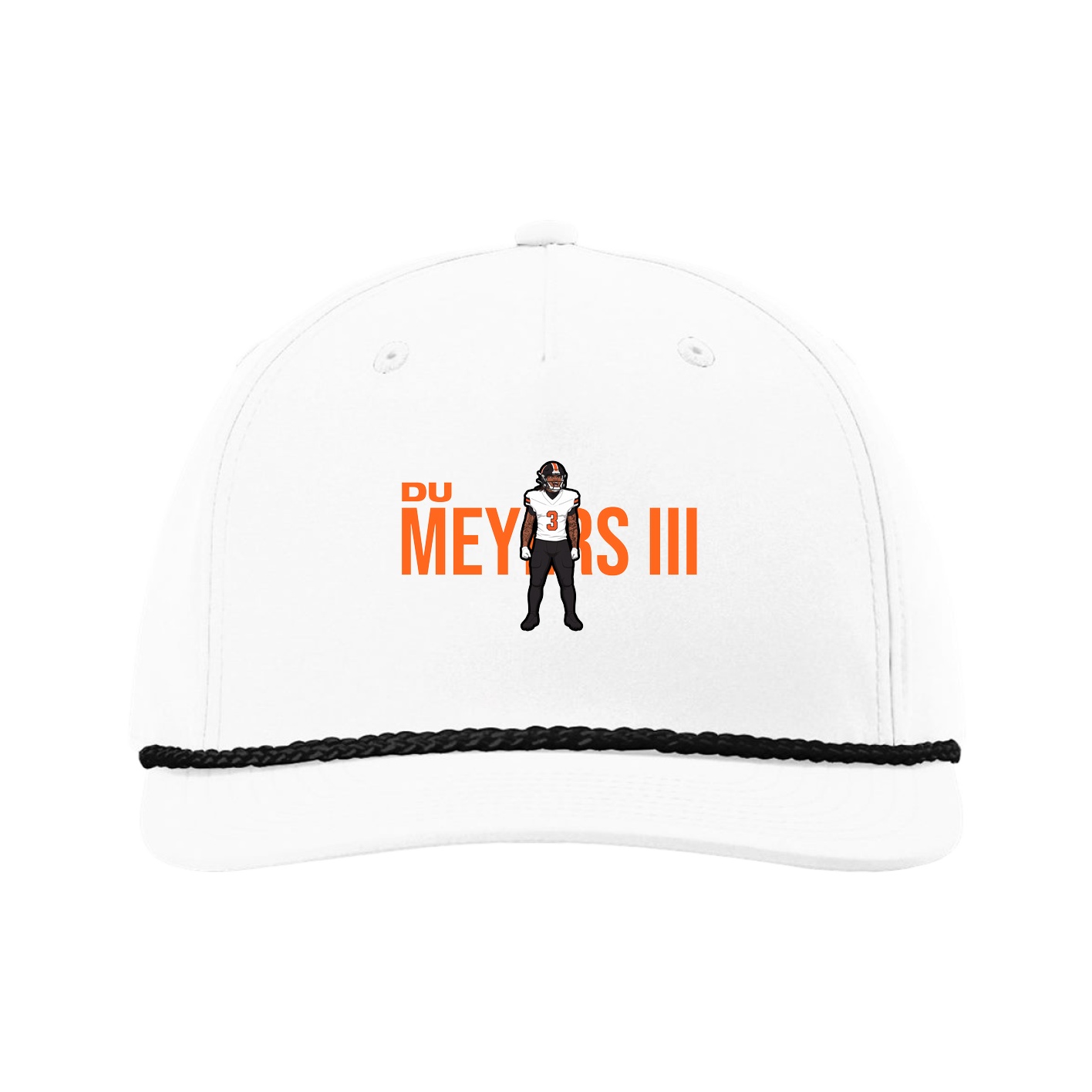 Five-Panel Classic Rope Cap — Player Name in White
