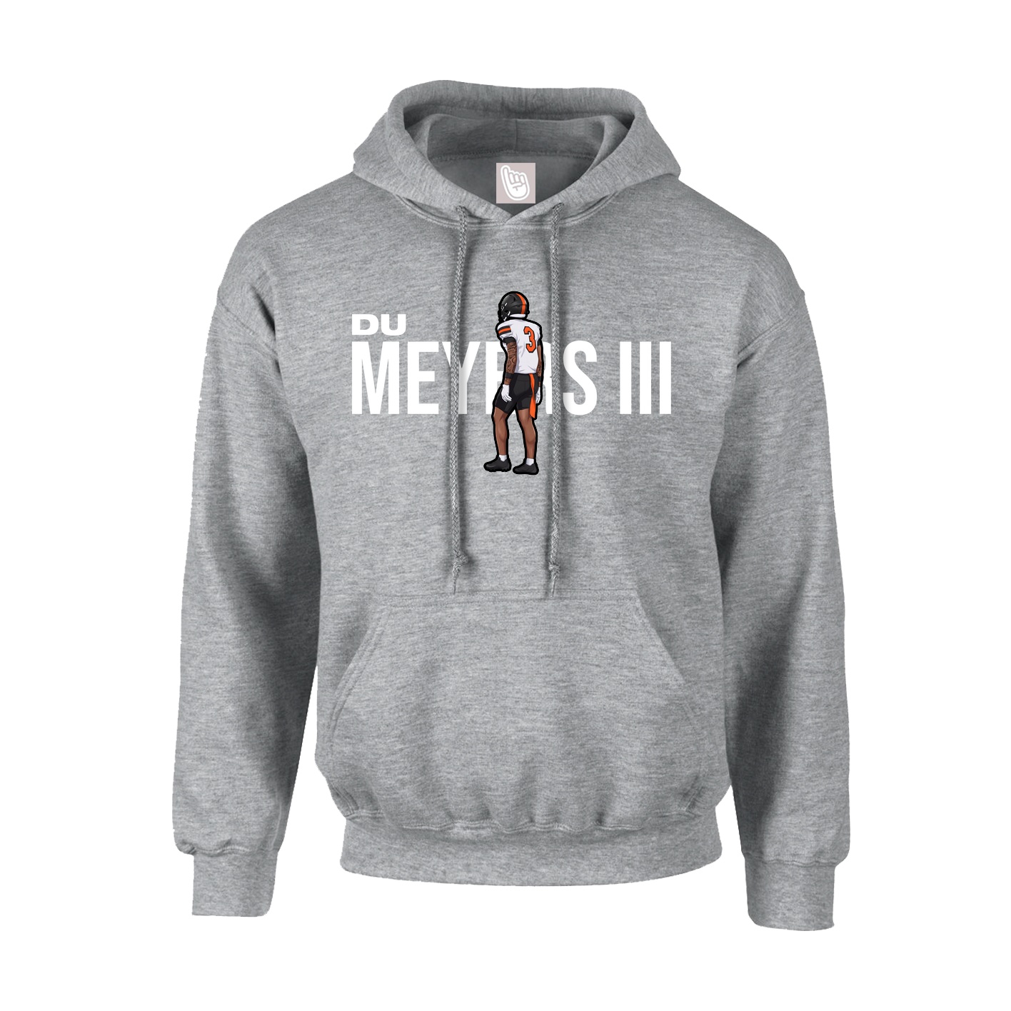 Hoodie — Player Name in Grey
