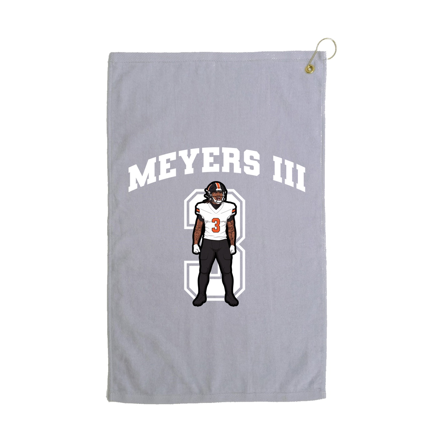 Golf Towel — Number in Grey