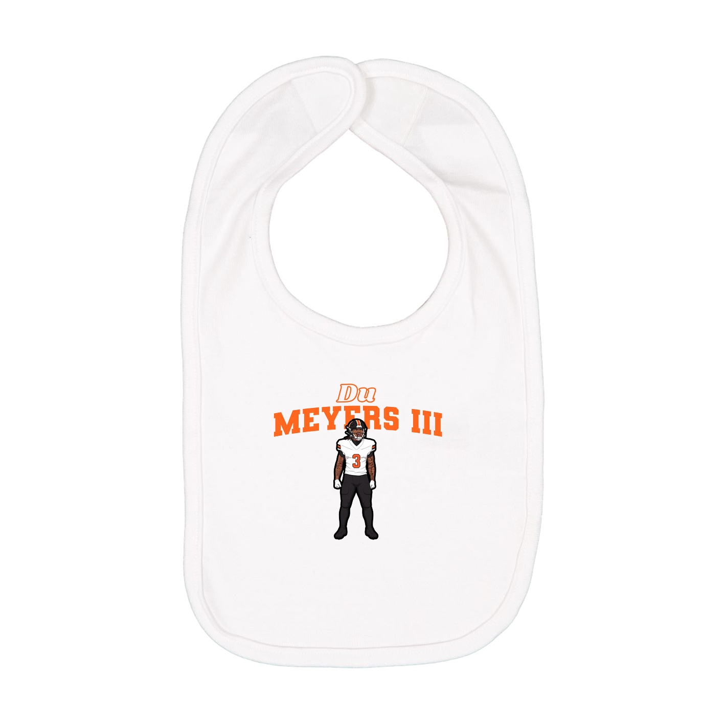 Infant Bib — Name Arch in White