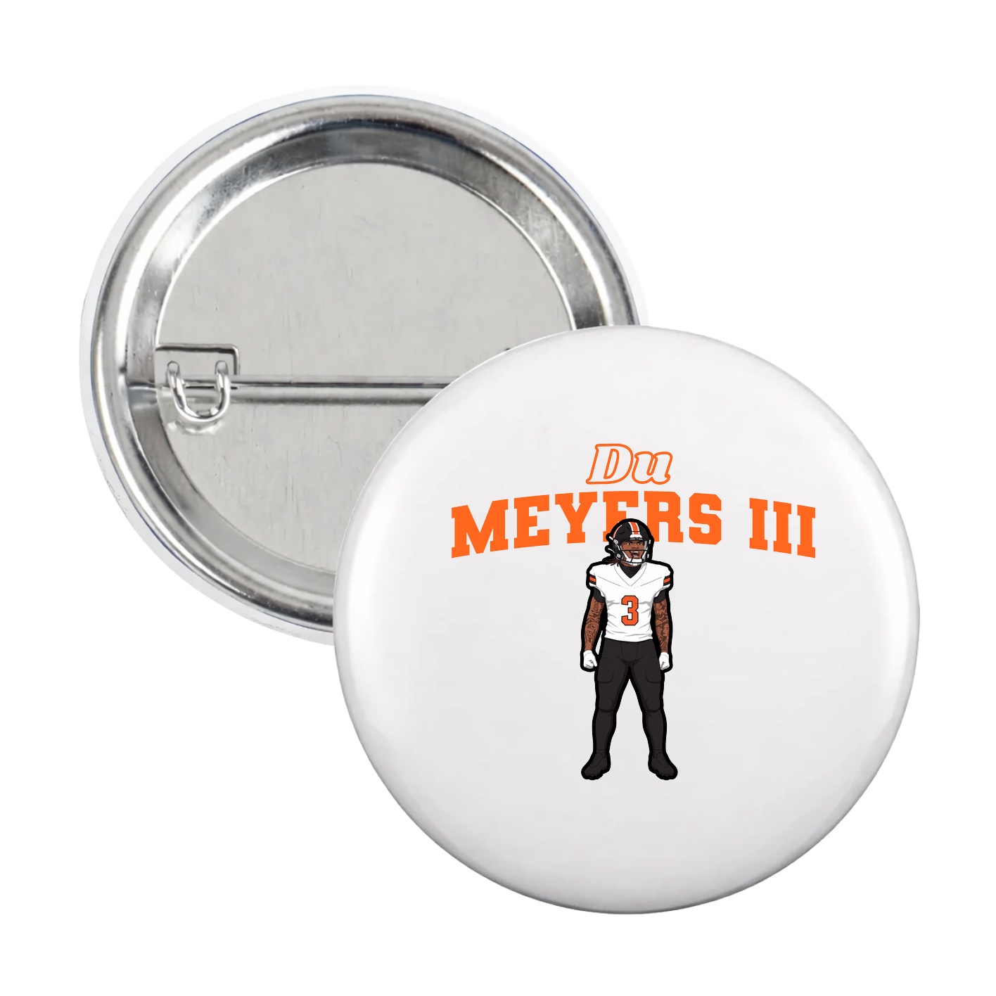 Game Day Button — Name Arch in White