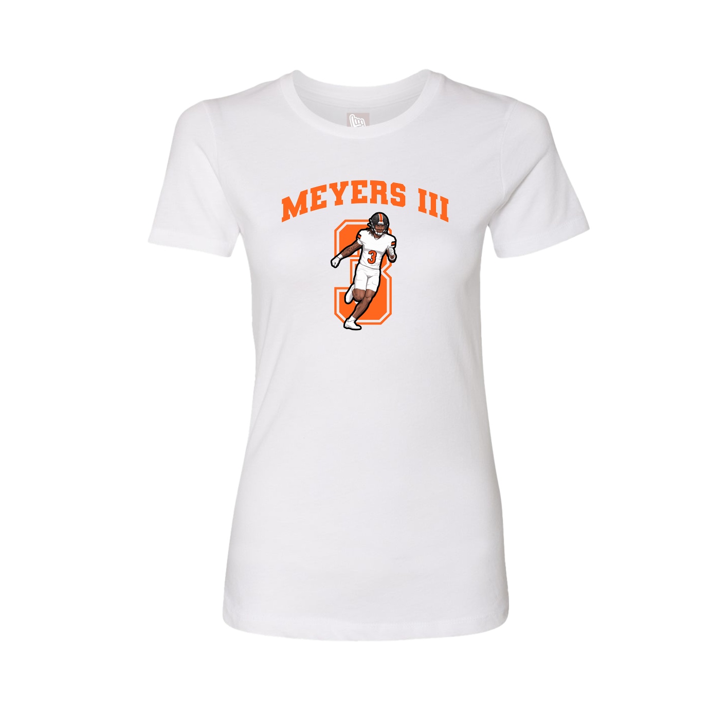 Fitted Women's Tee — Number in White