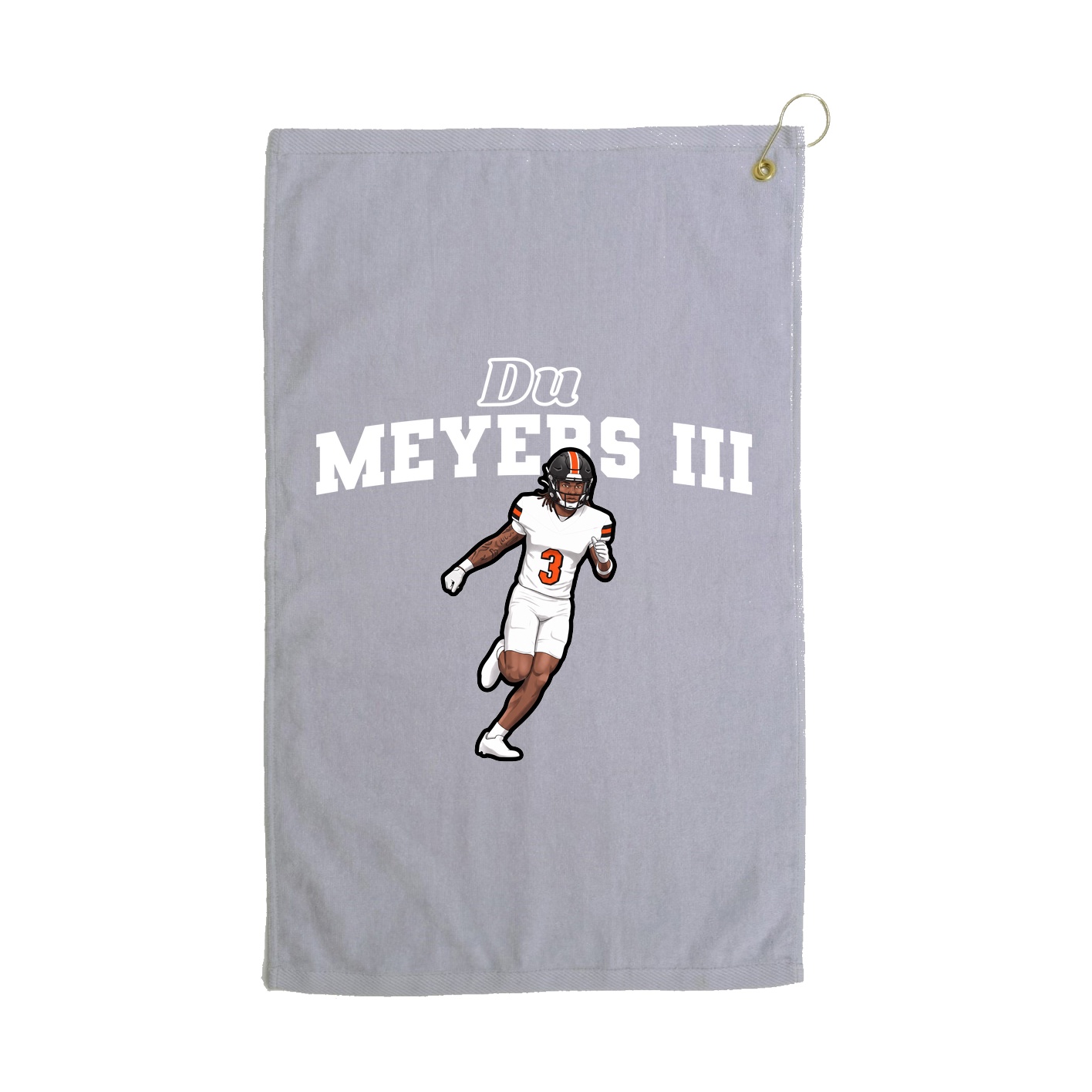 Golf Towel — Name Arch in Grey