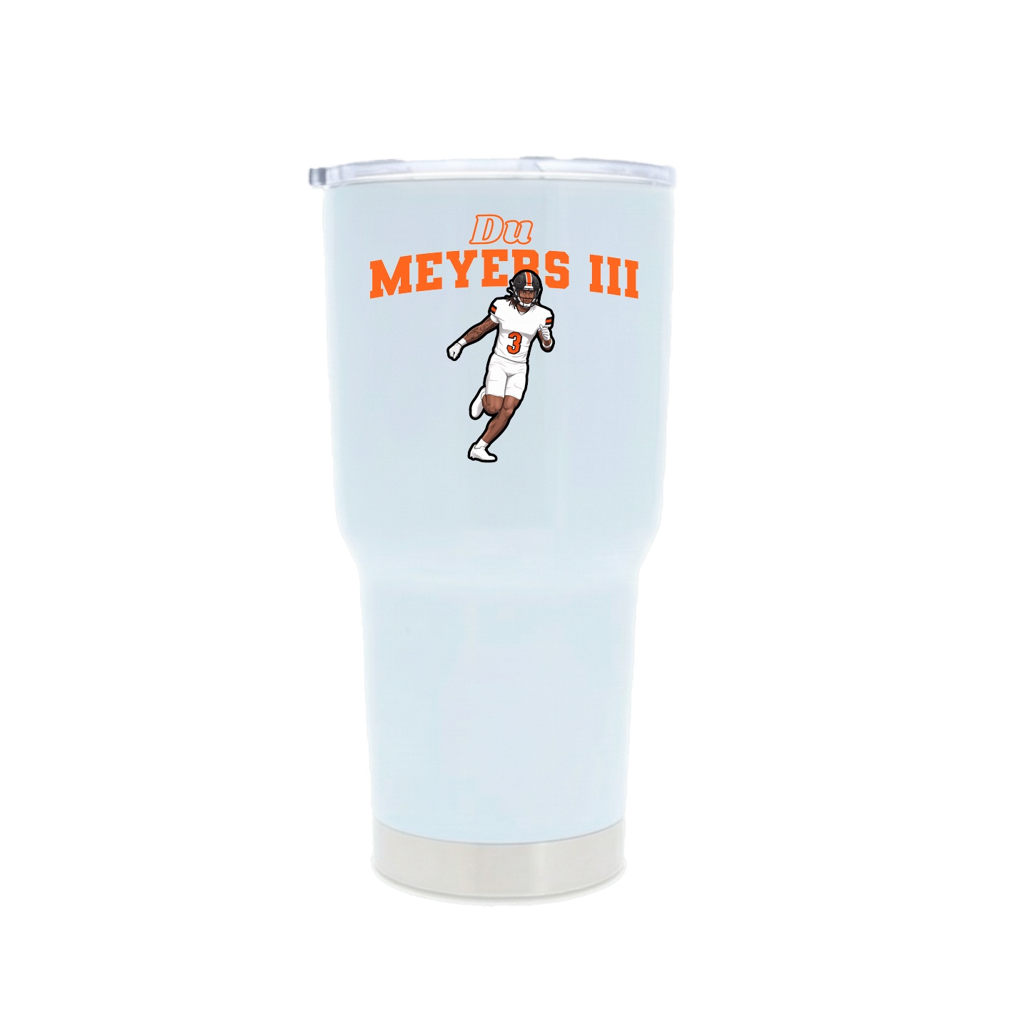 30oz Stainless Steel Tumbler — Name Arch in White