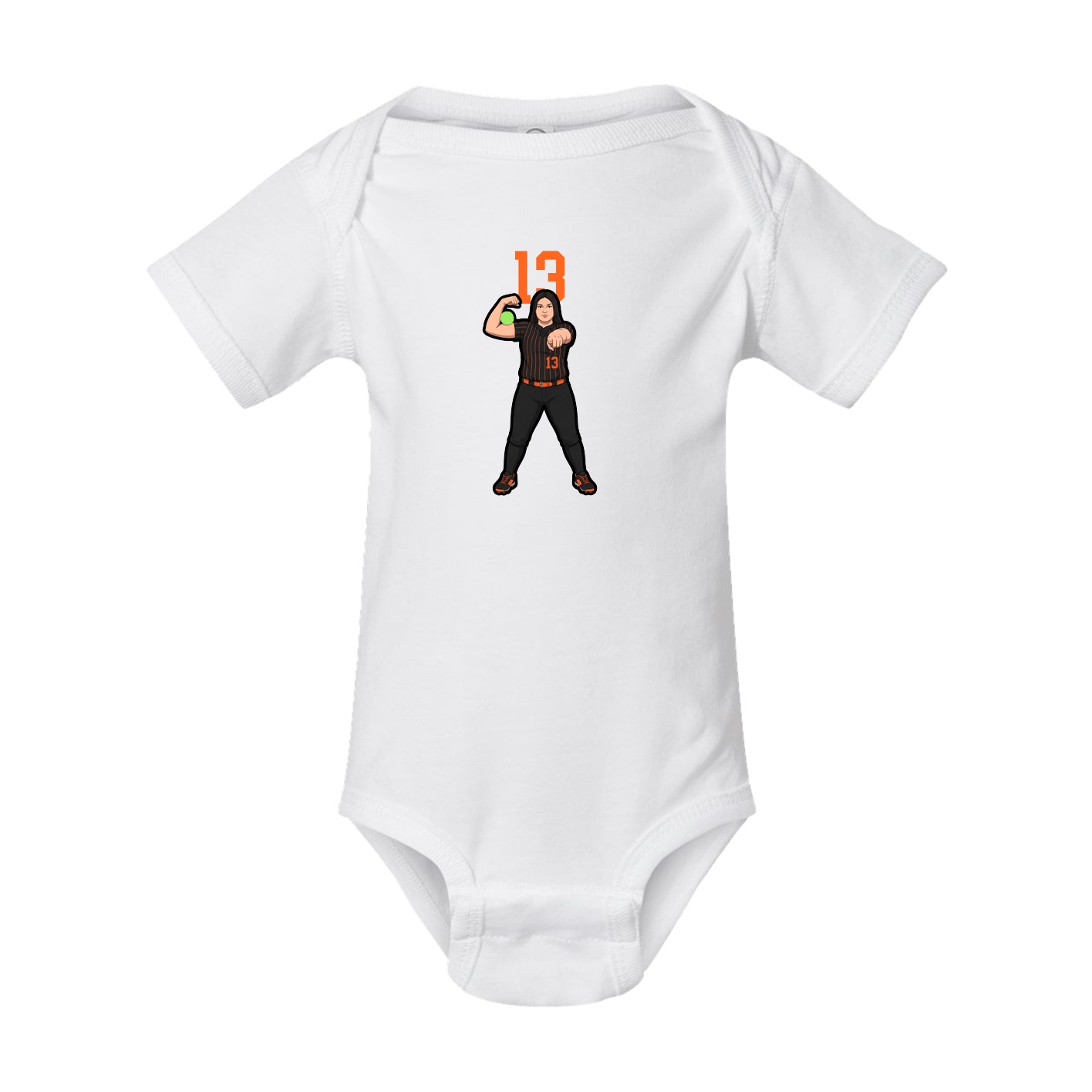 Baby Onesie — Number Top in White
