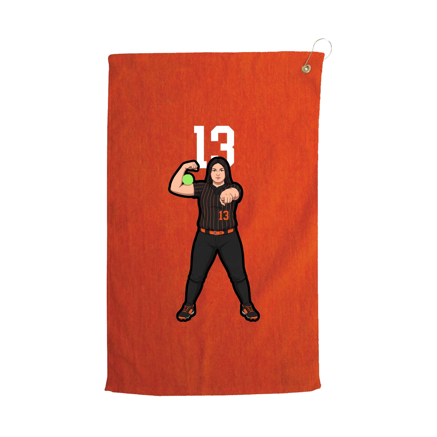 Golf Towel — Number Top in Orange