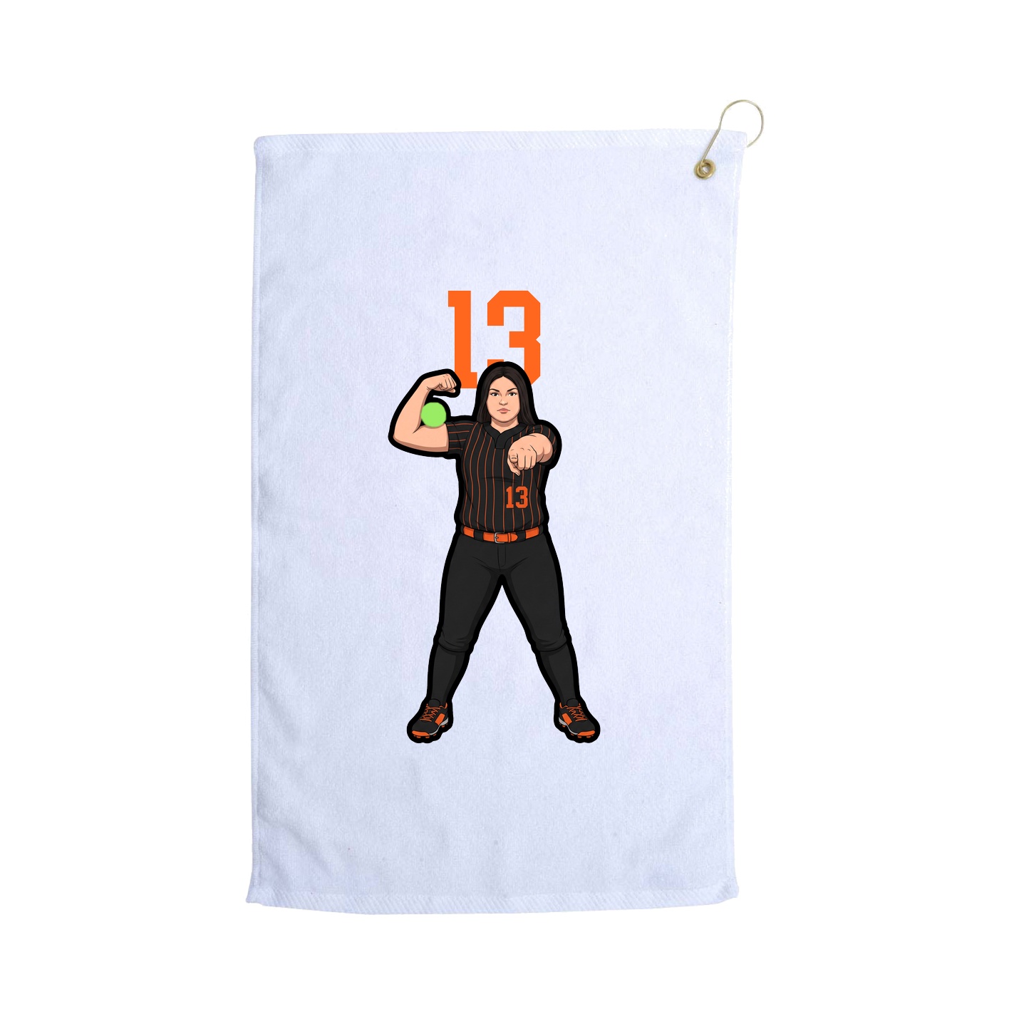 Golf Towel — Number Top in White