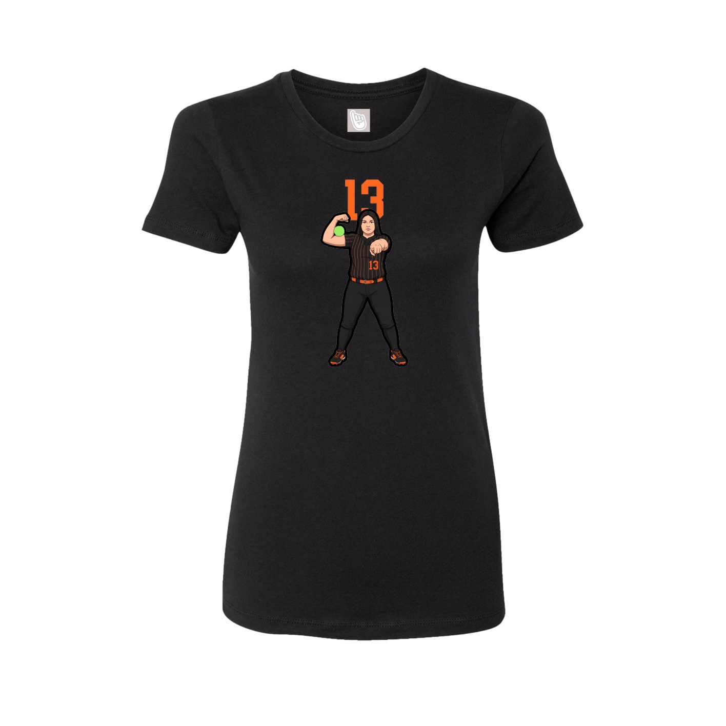 Fitted Women's Tee — Number Top in Black