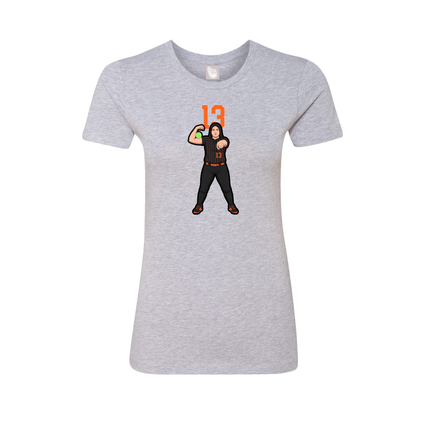 Womens Tee — Number Top in Grey