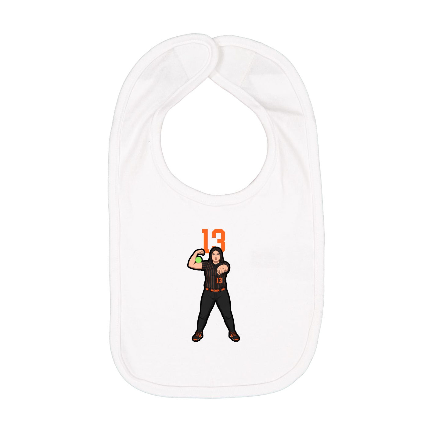 Infant Bib — Number Top in White