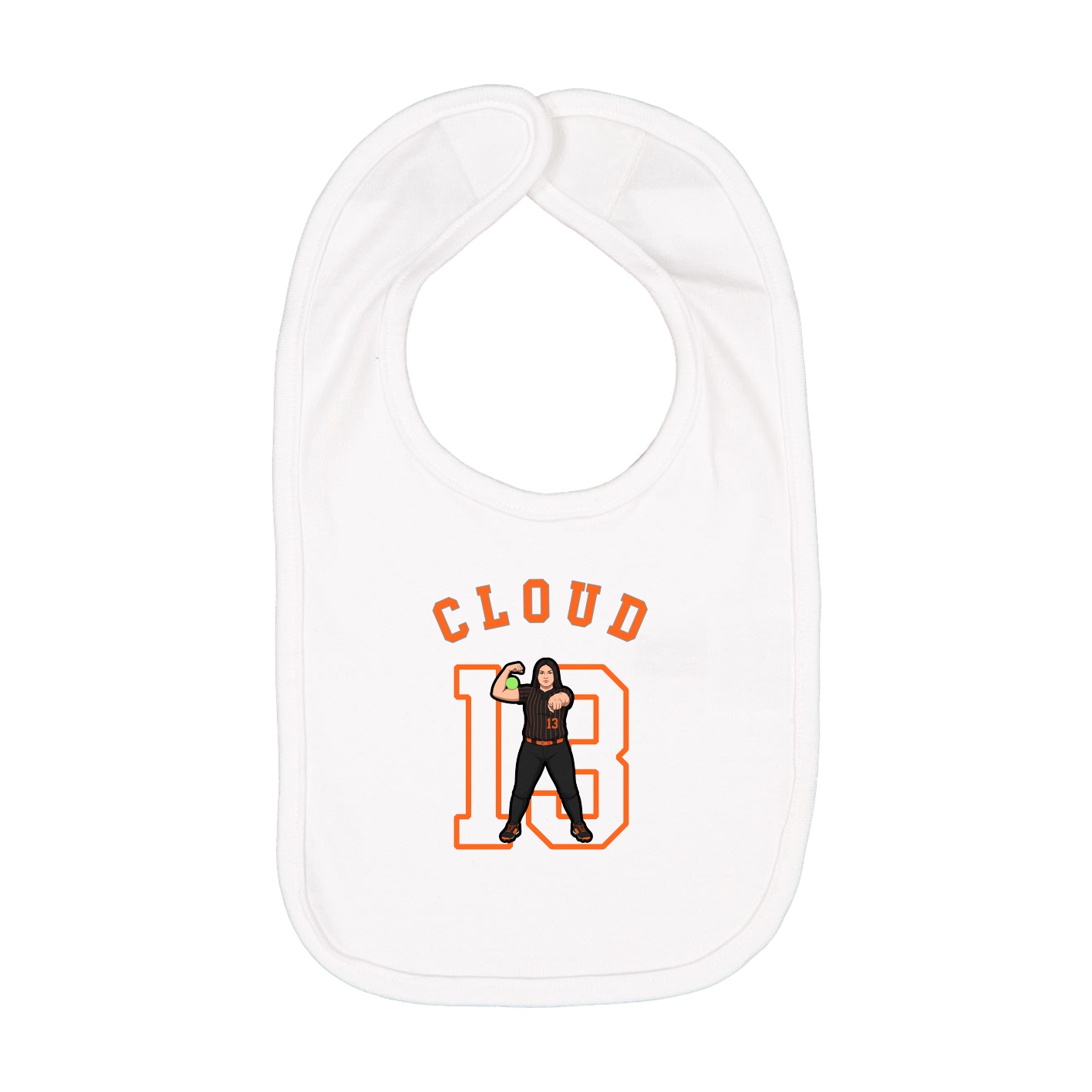Infant Bib — Shirsey Arch in White