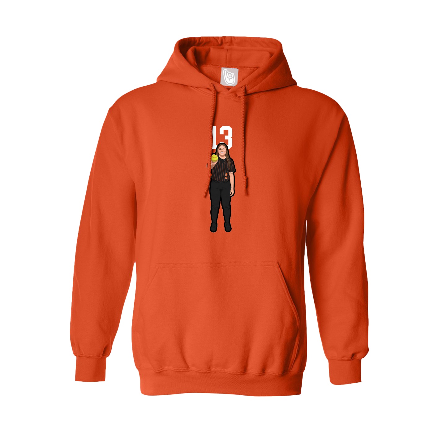 Youth Hoodie — Number Top in Orange