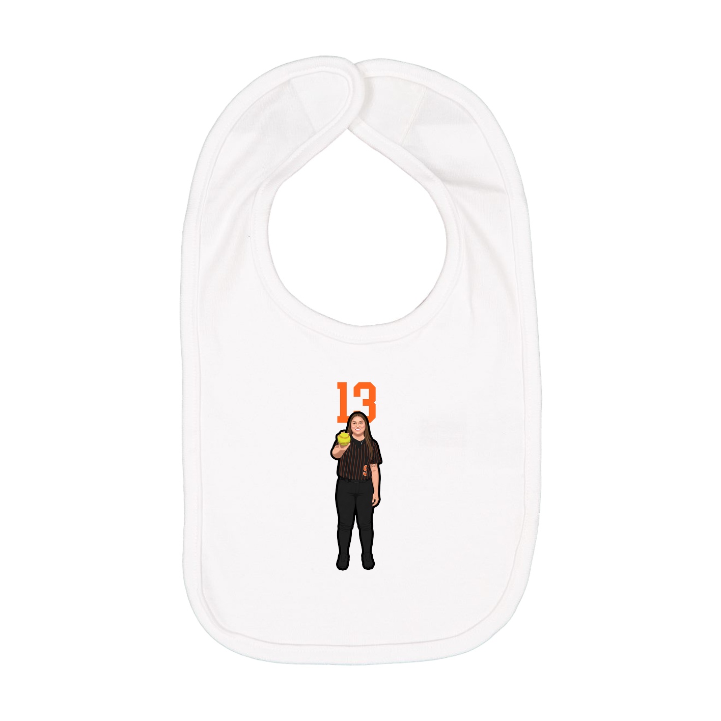 Infant Bib — Number Top in White