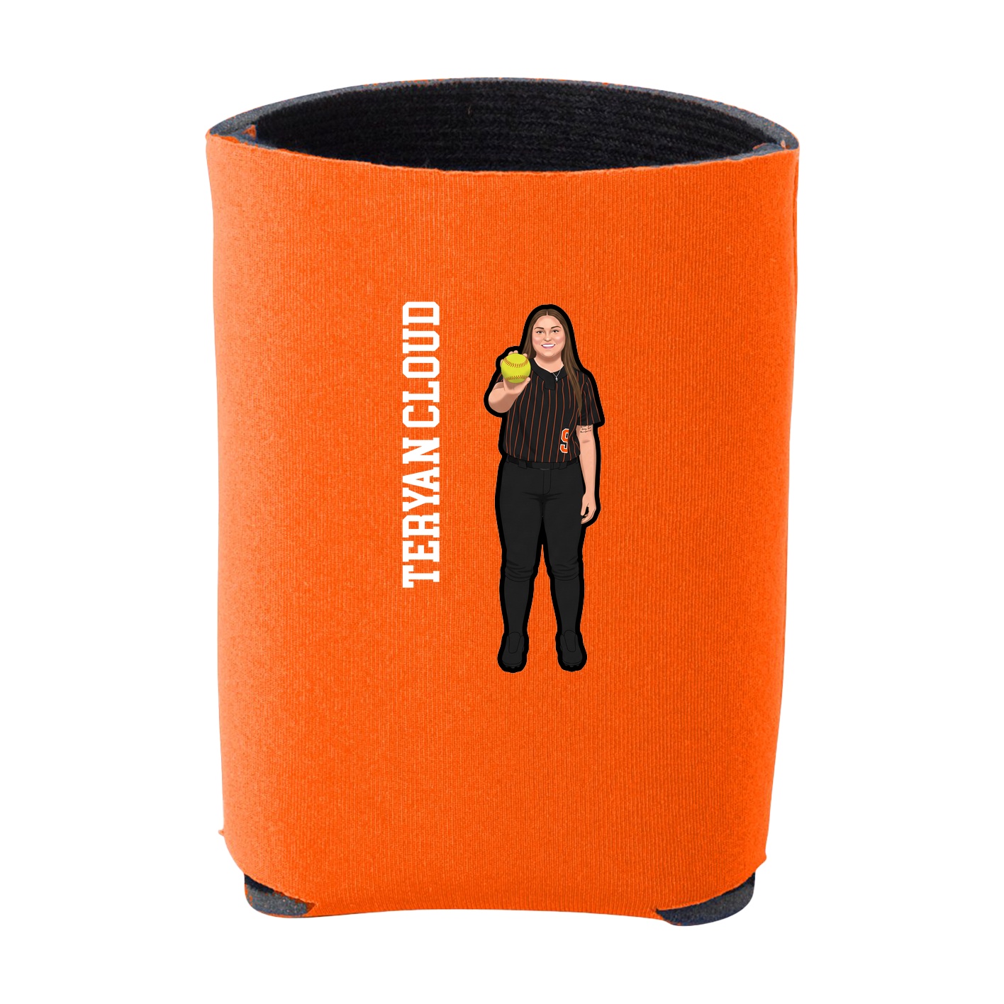Can Holder — Name Vertical in Orange