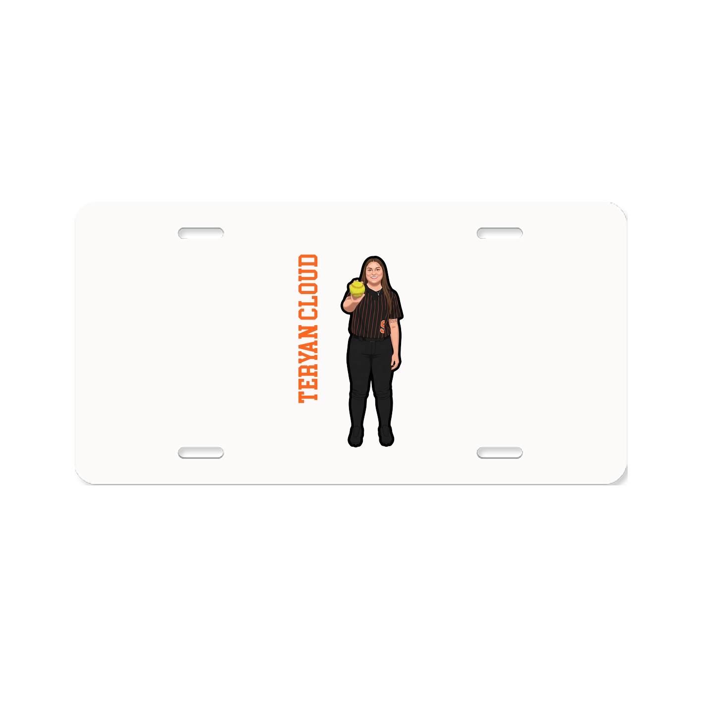 License Plate — Name Vertical in Classic
