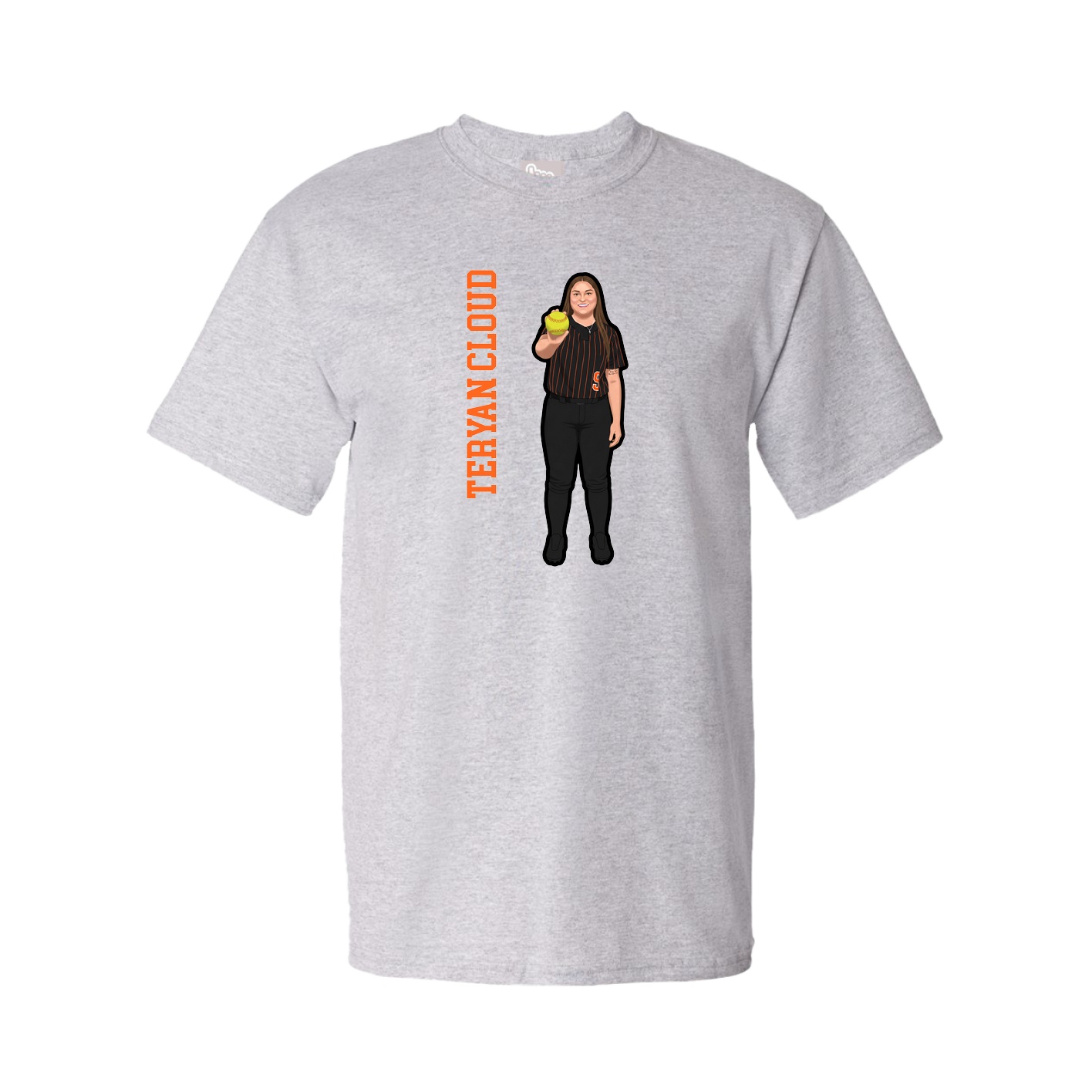 Youth Tee — Name Vertical in Grey