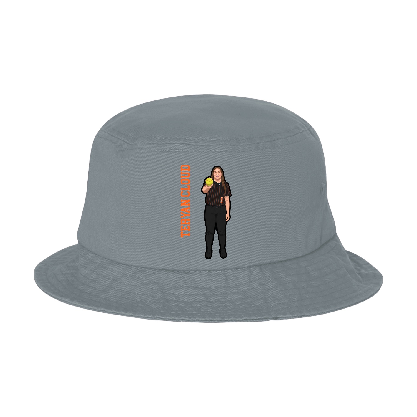 Bucket Cap — Name Vertical in Grey