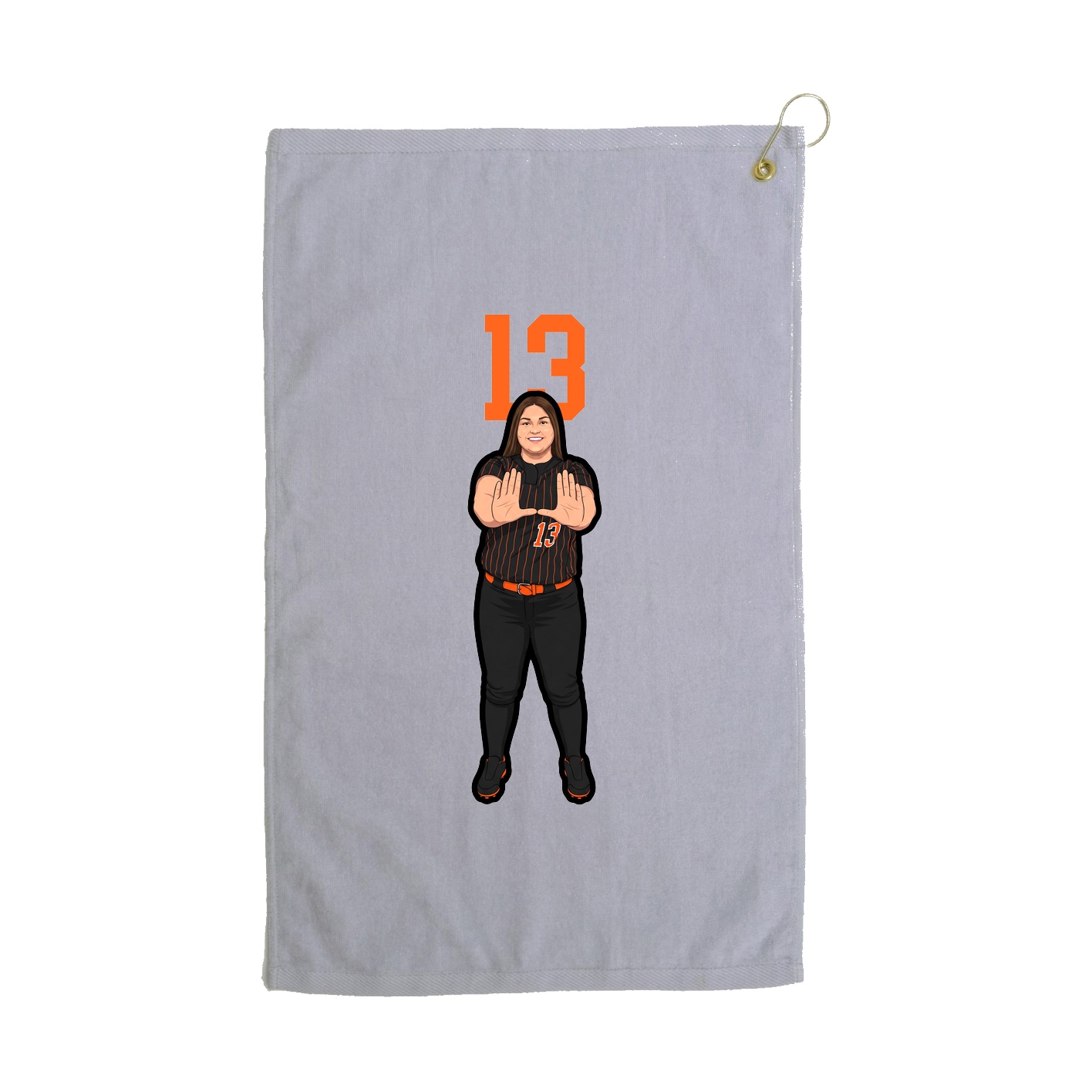 Golf Towel — Number Top in Grey
