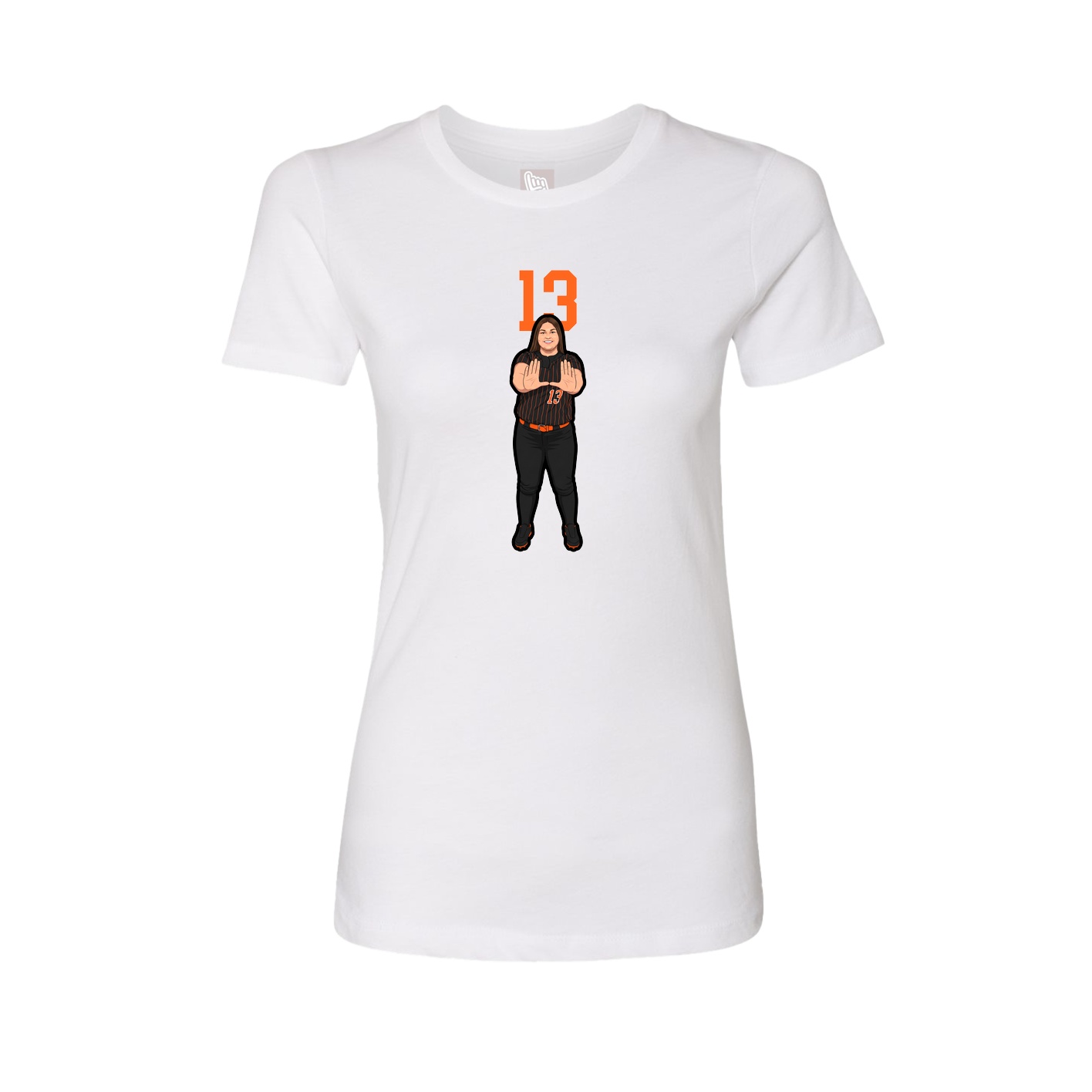 Fitted Women's Tee — Number Top in White