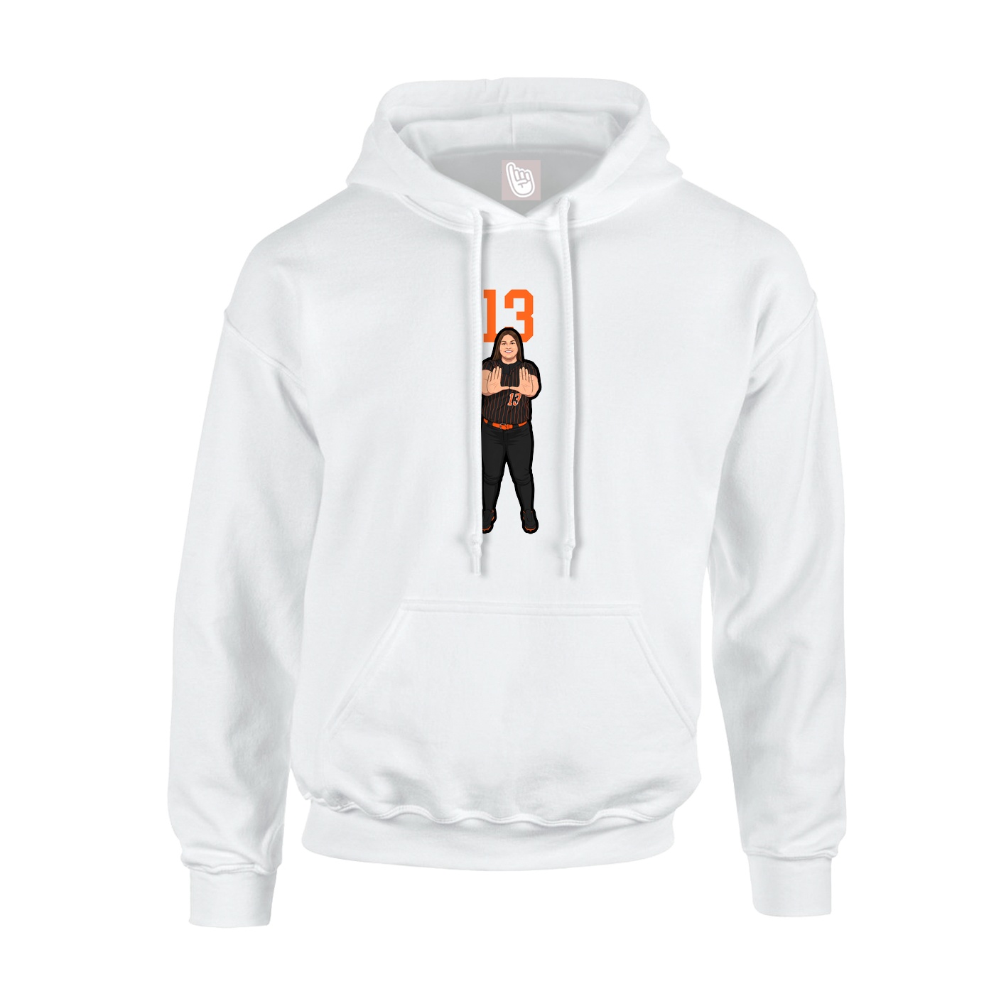 Hoodie — Number Top in White