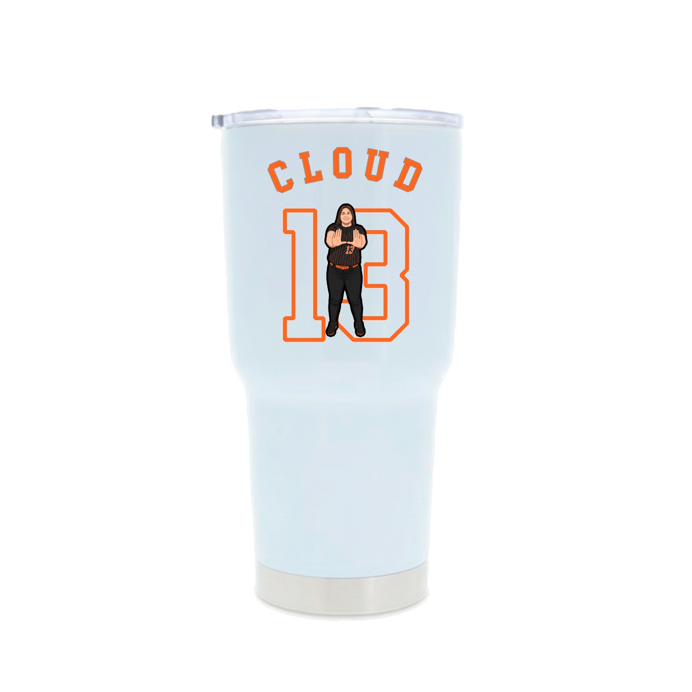 30oz Stainless Steel Tumbler — Shirsey Arch in White