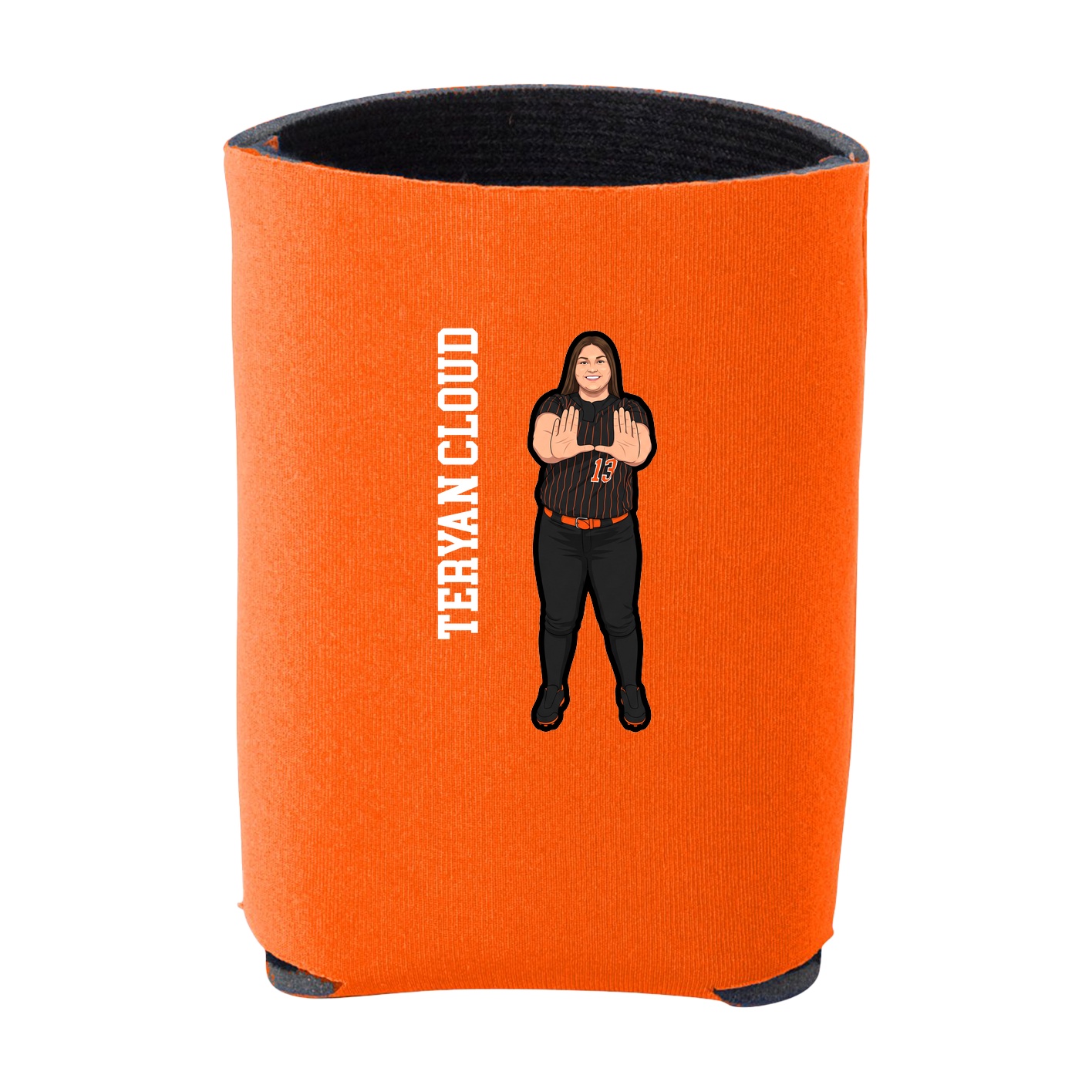 Can Holder — Name Vertical in Orange