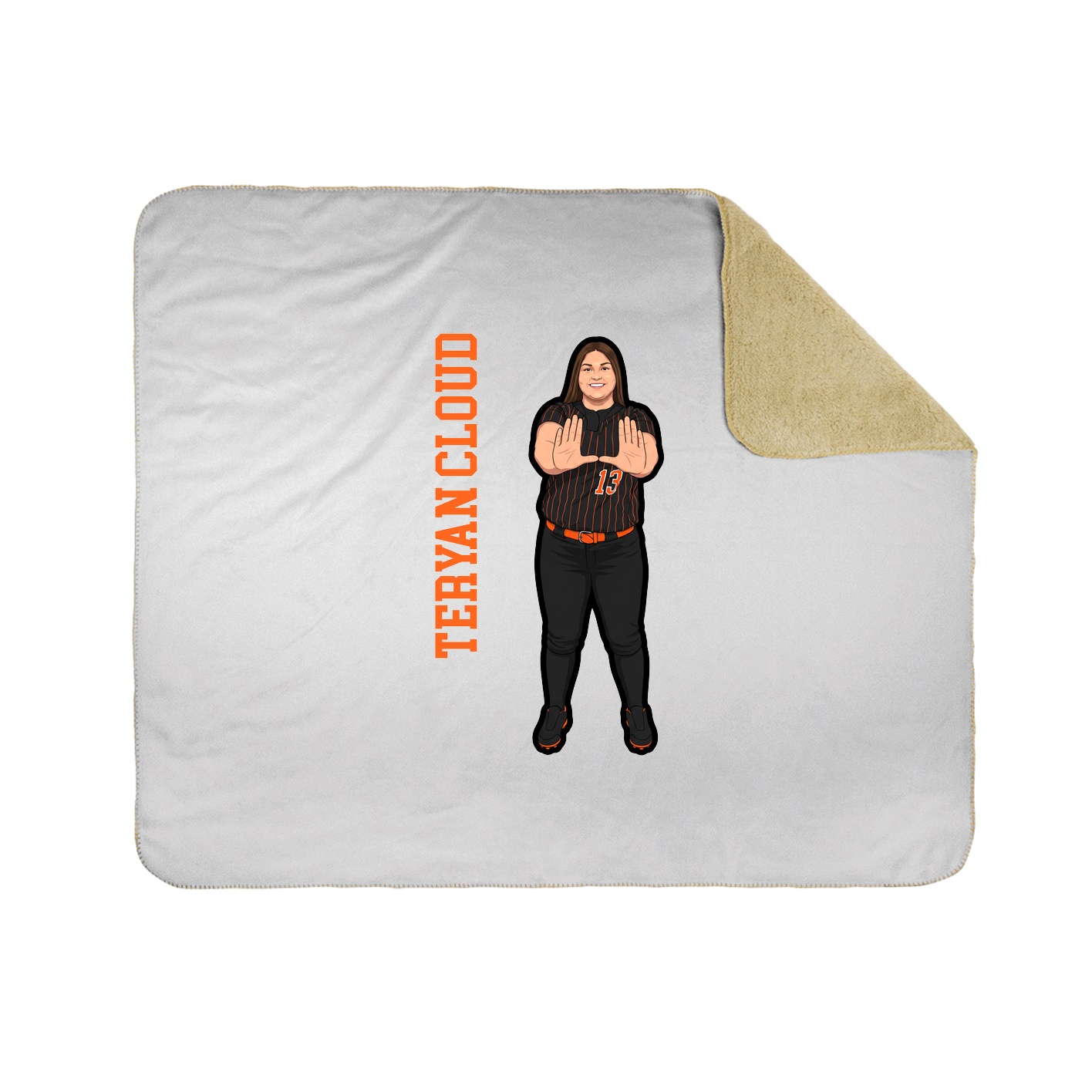Throw Blanket — Name Vertical in White