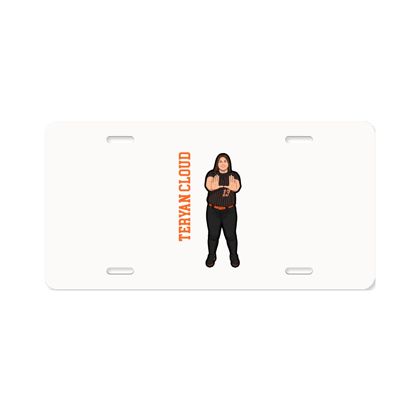 License Plate — Name Vertical in Classic