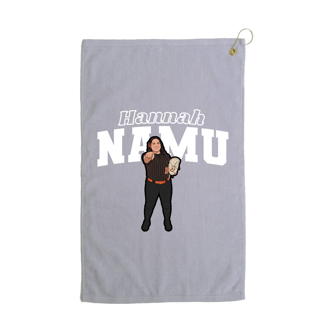 Golf Towel — Name Arch in Grey