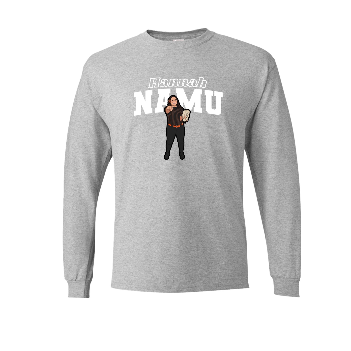 Long Sleeve Tee — Name Arch in Grey