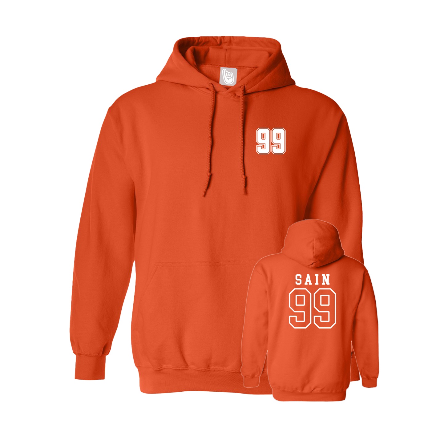 Youth Hoodie — Chest Back in Orange
