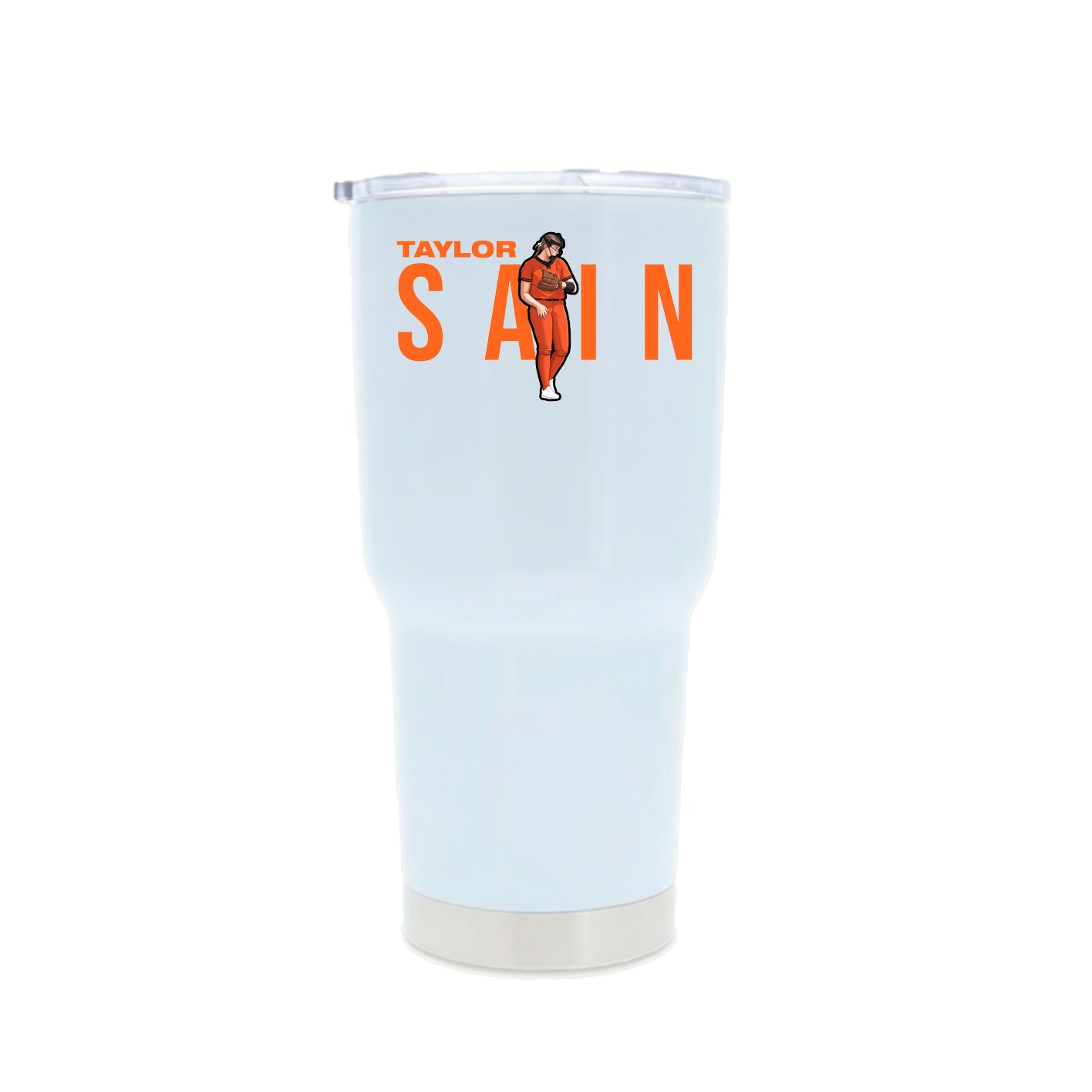 30oz Stainless Steel Tumbler — Player Name in White