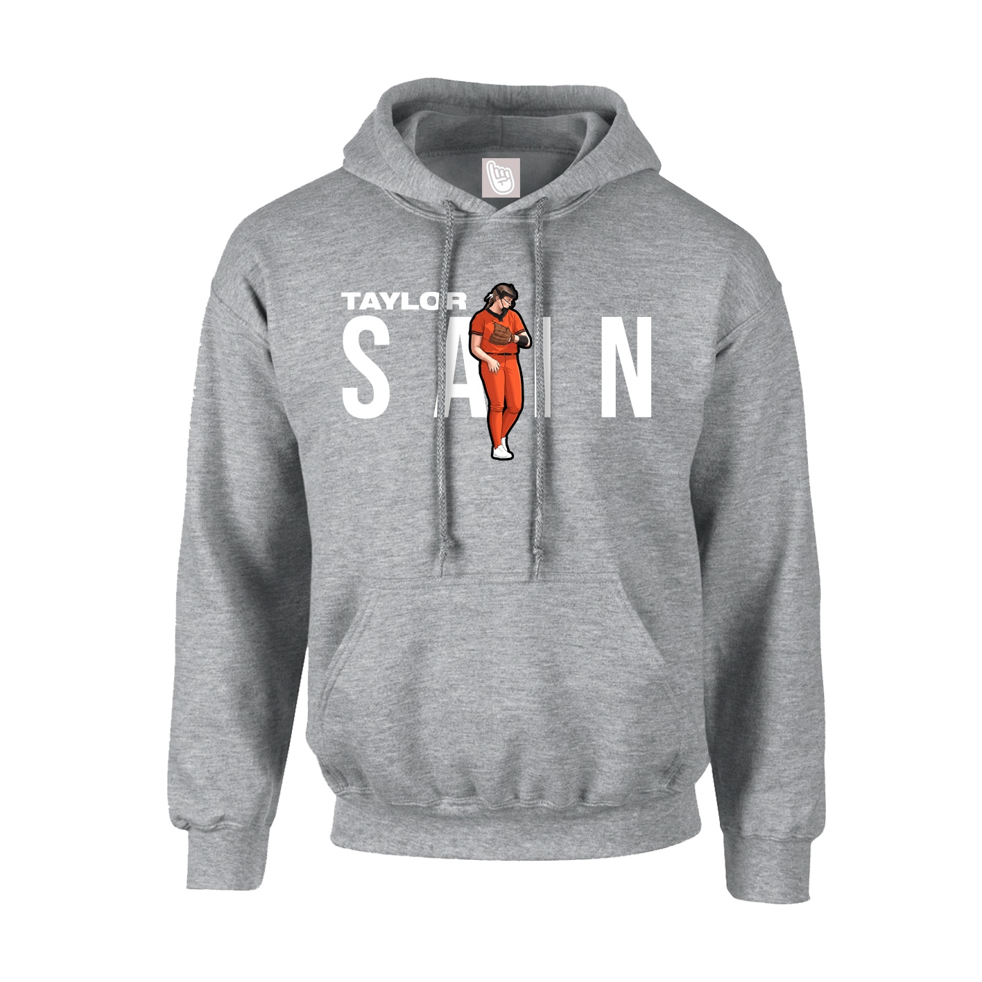 Youth Hoodie — Player Name in Grey